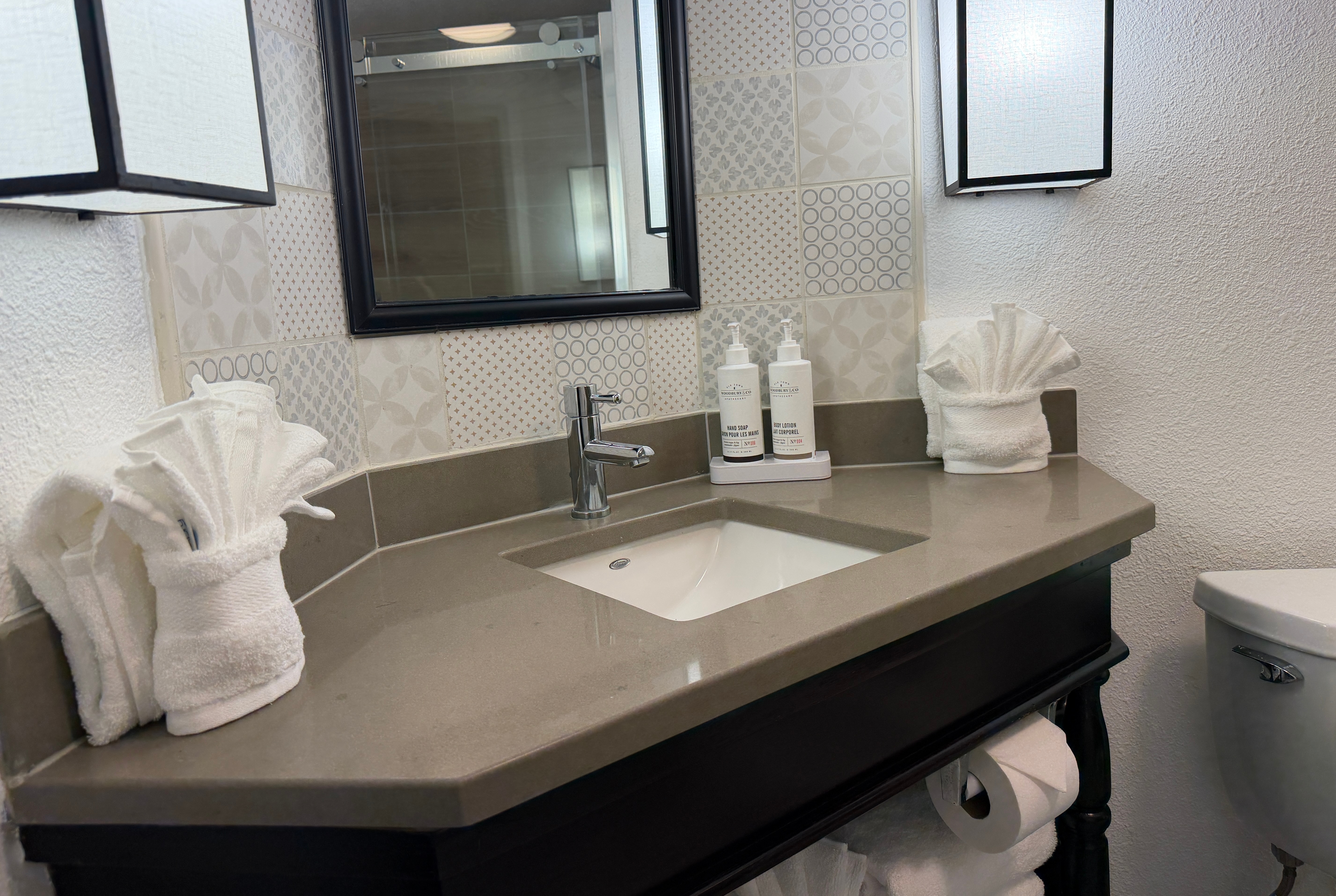 Guest room bath at the Wingate by Wyndham Jacksonville FL in Jacksonville, Florida