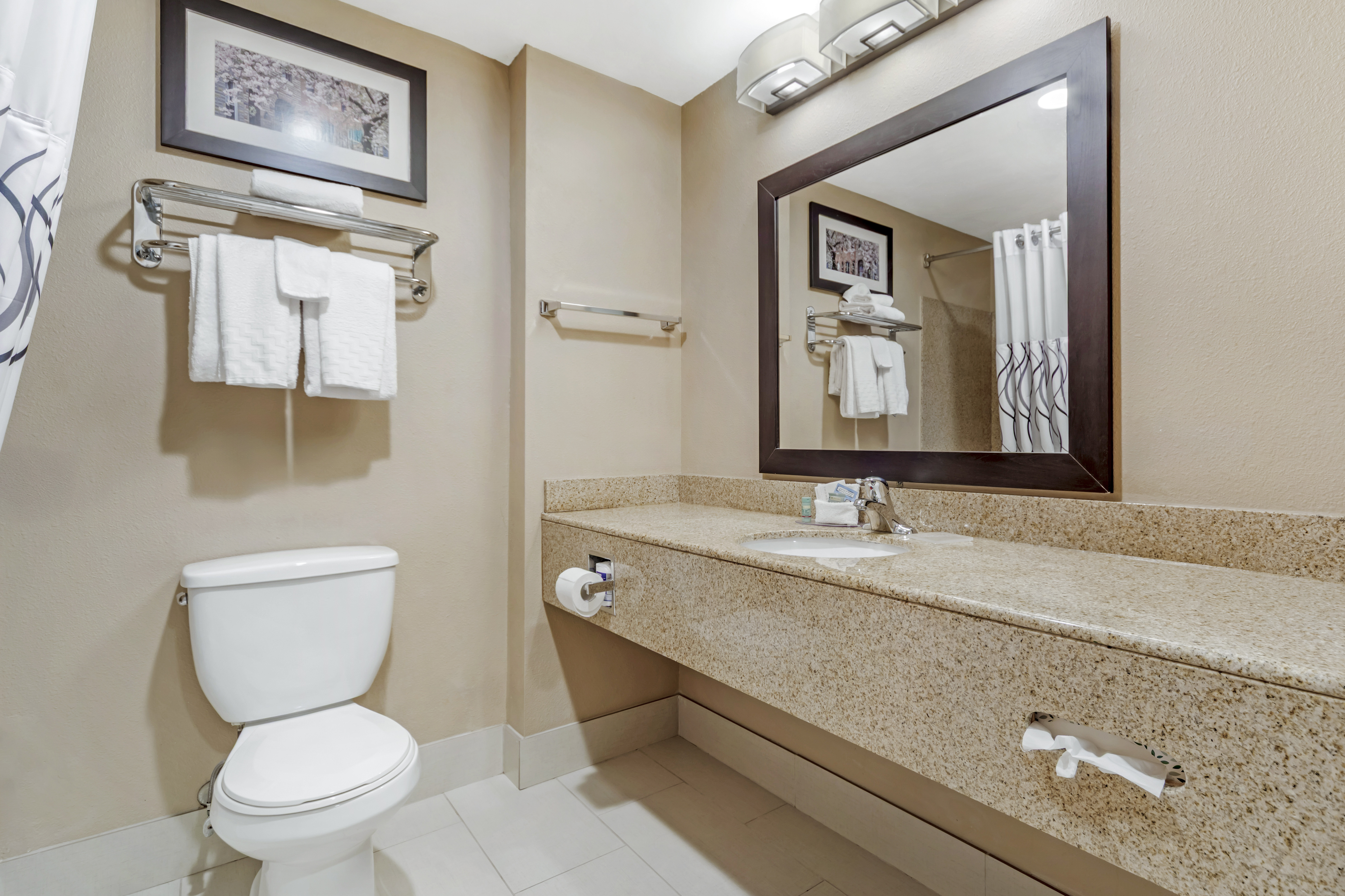 Guest room bath at the Wingate by Wyndham North East in North East, Maryland