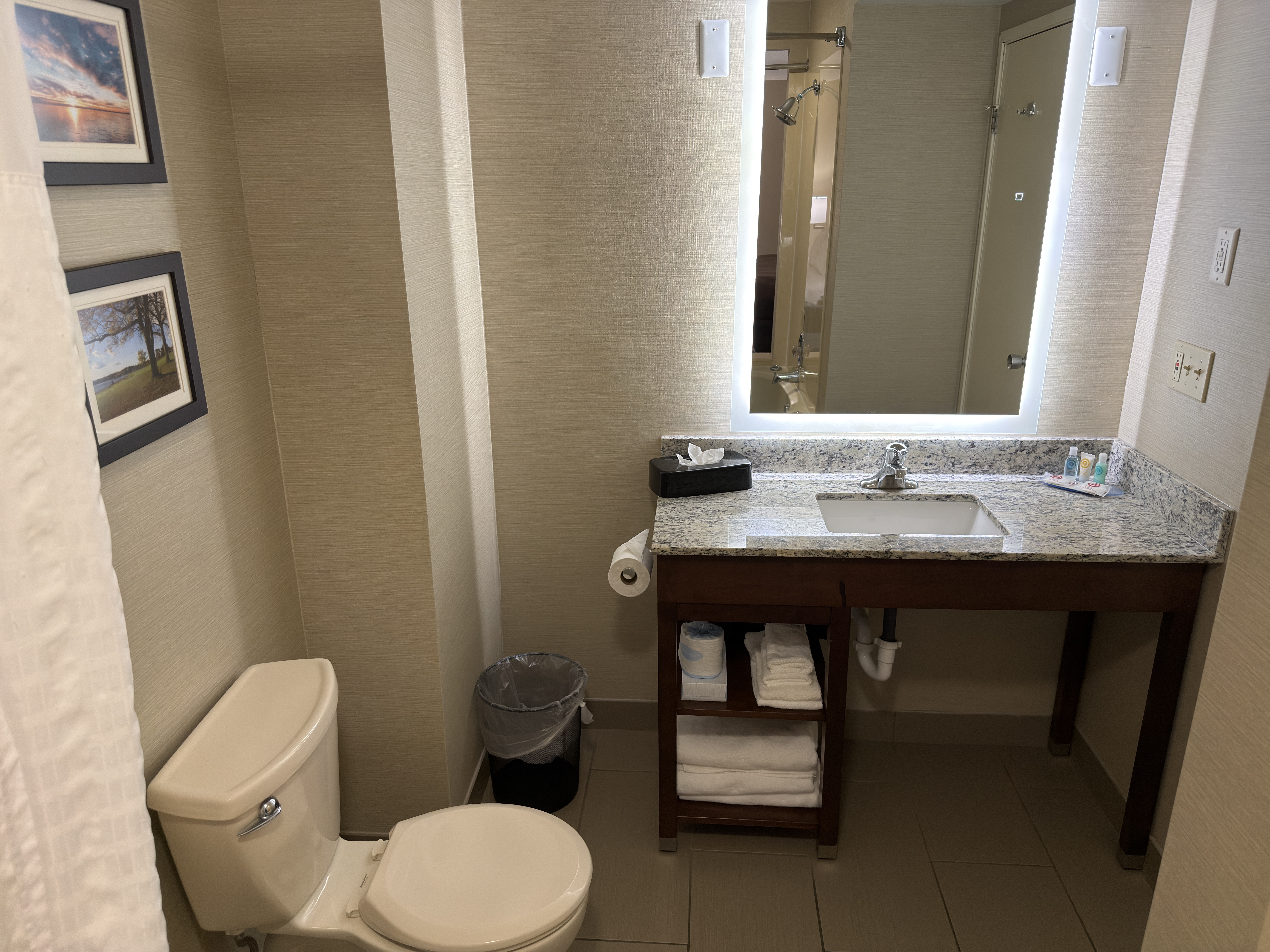 Guest room bath at the Wingate by Wyndham Utica in Utica, Michigan