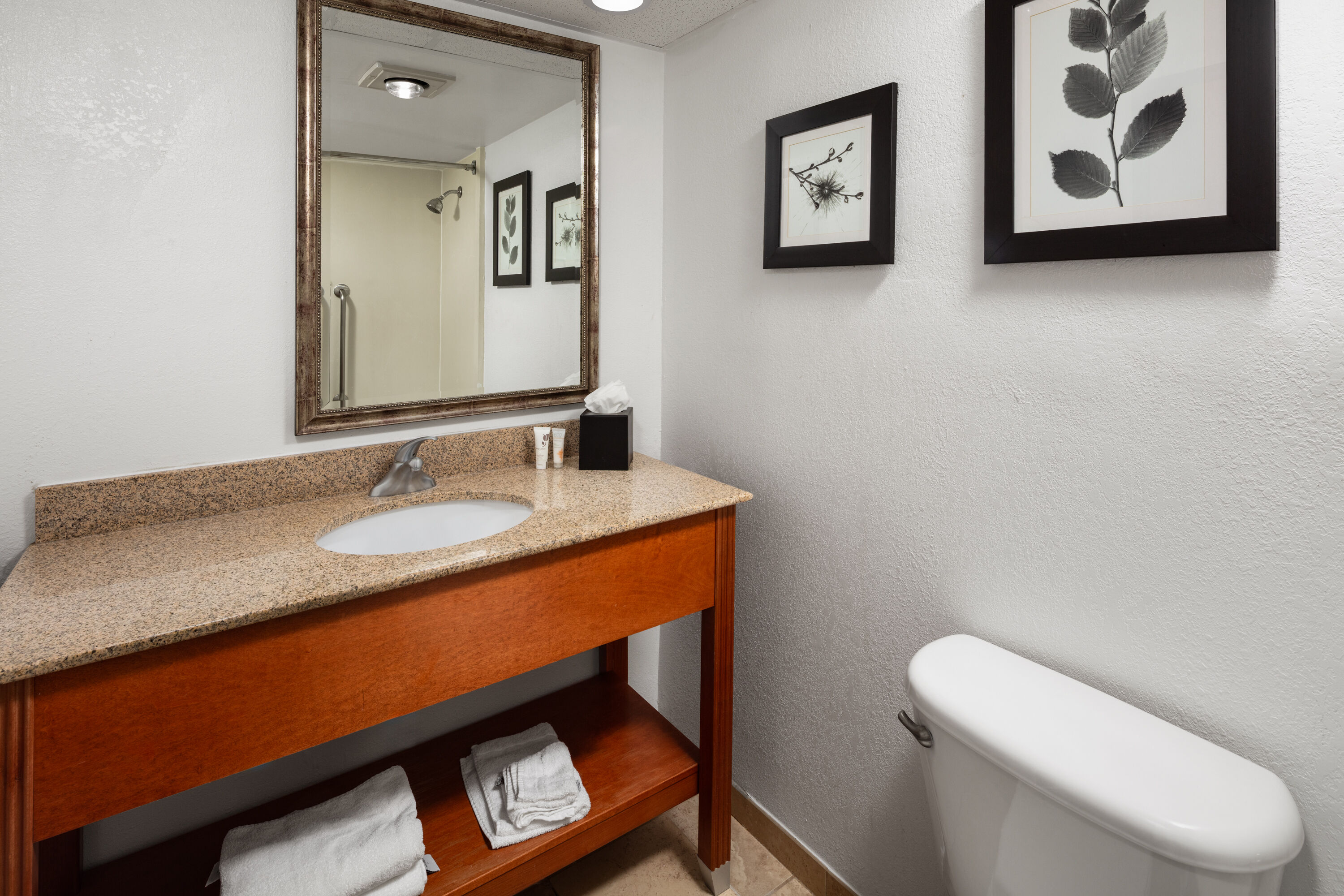 Guest room bath at the Wingate by Wyndham Lincoln Airport East I-80 in Lincoln, Nebraska