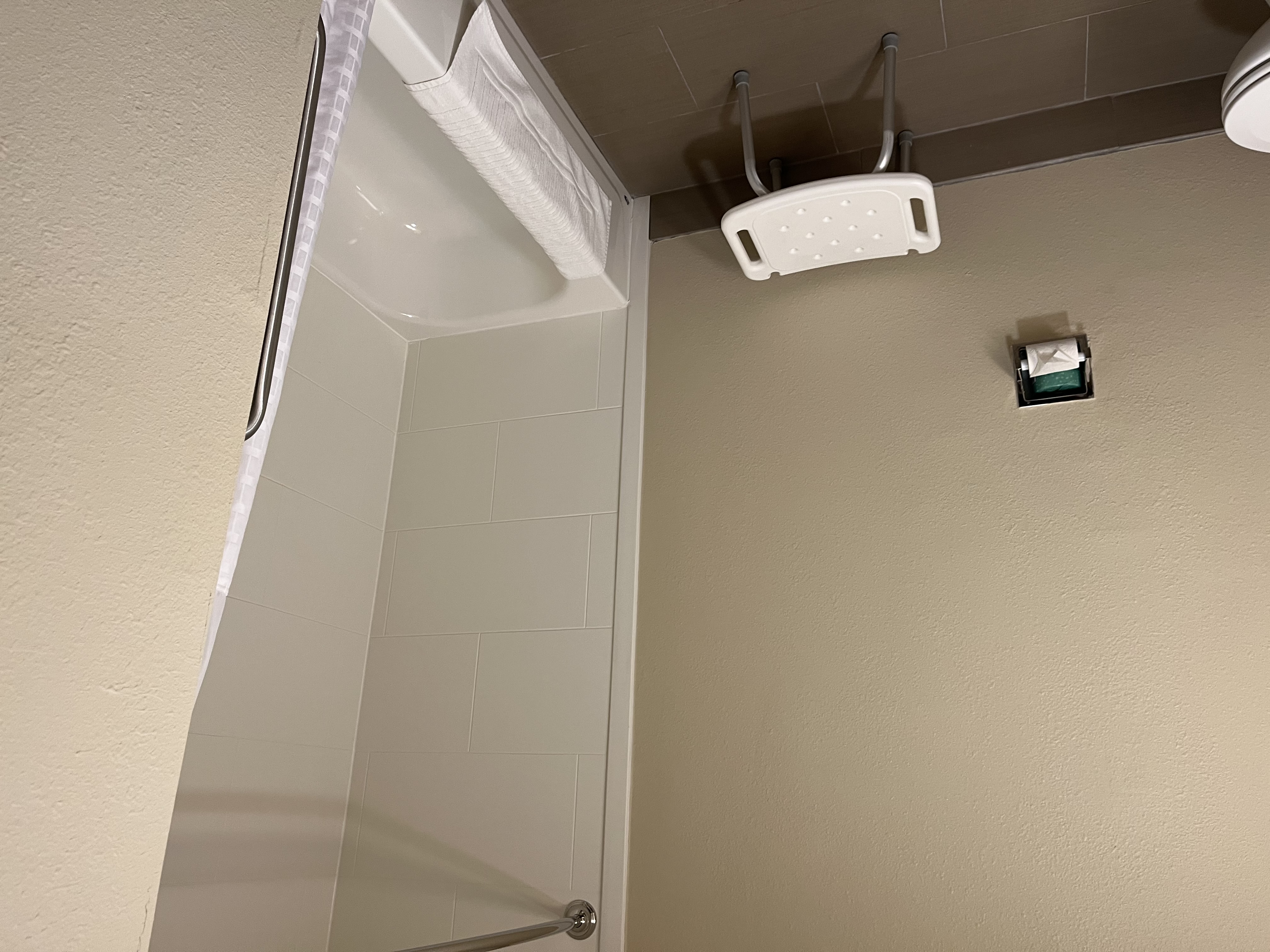 Guest room bath at the Wingate by Wyndham Clearfield in Clearfield, Pennsylvania