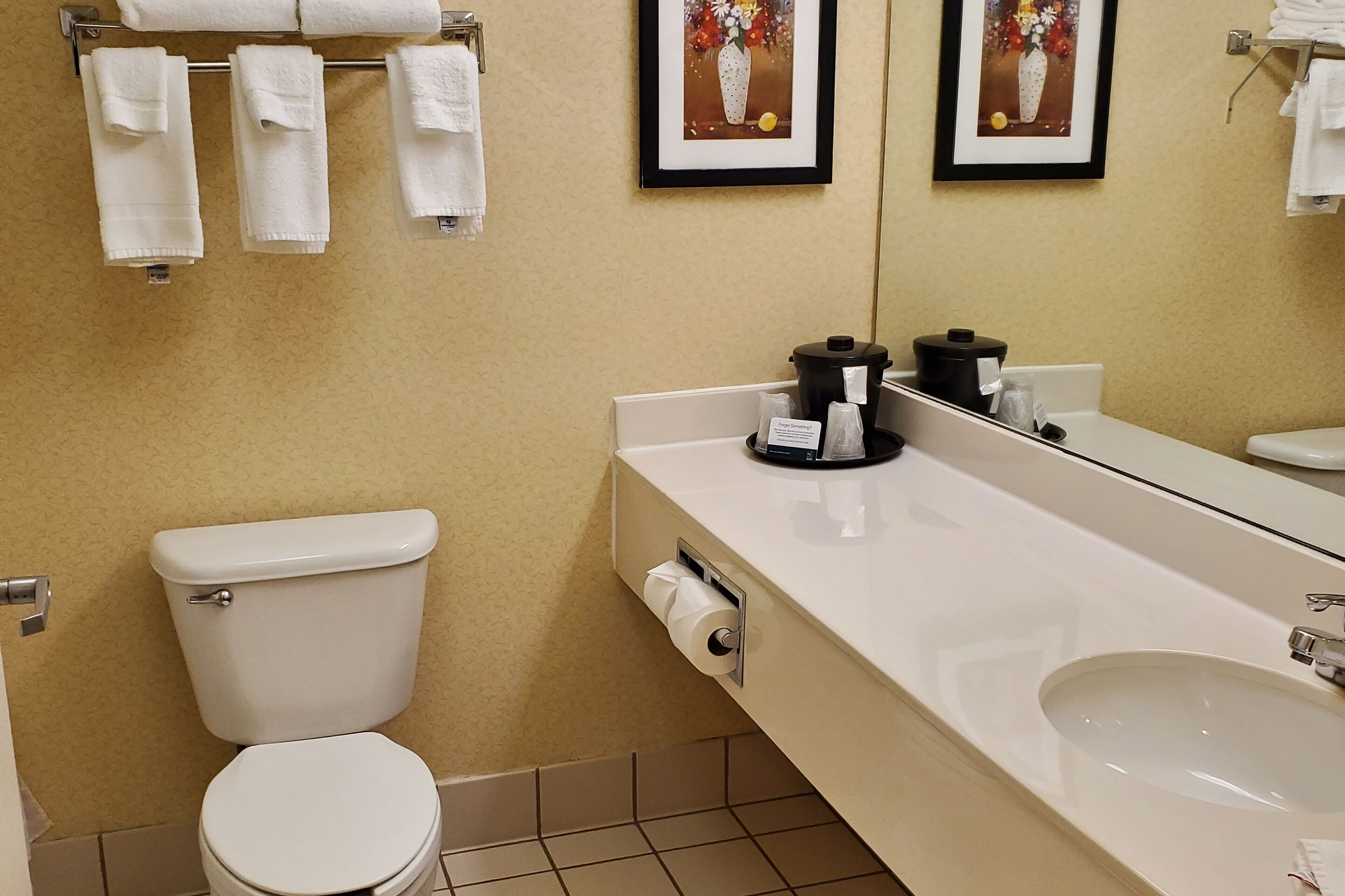 Guest room bath at the Wingate by Wyndham Uniontown in Uniontown, Pennsylvania