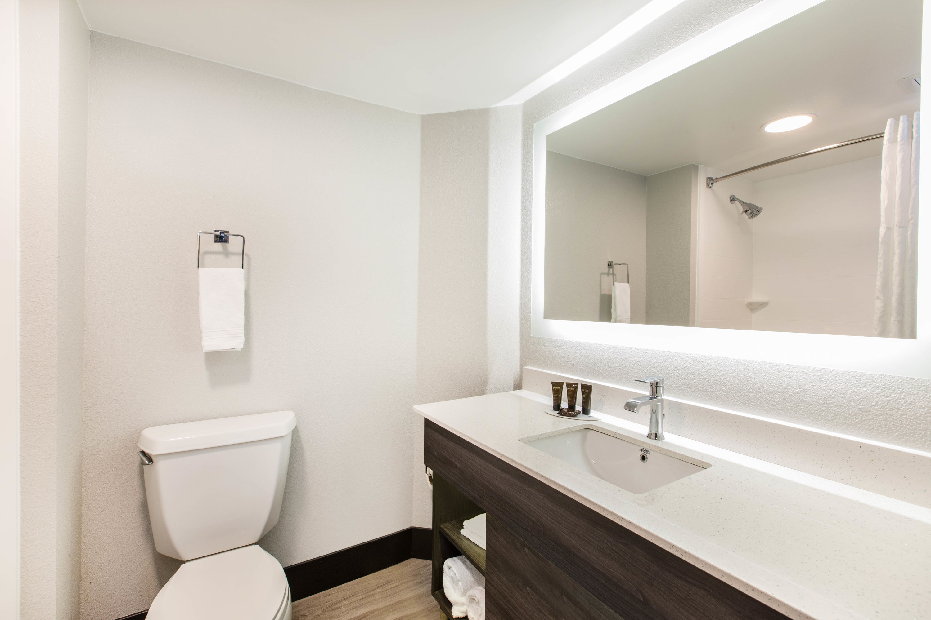 Guest room bath at the Wingate by Wyndham Goodlettsville in Goodlettsville, Tennessee