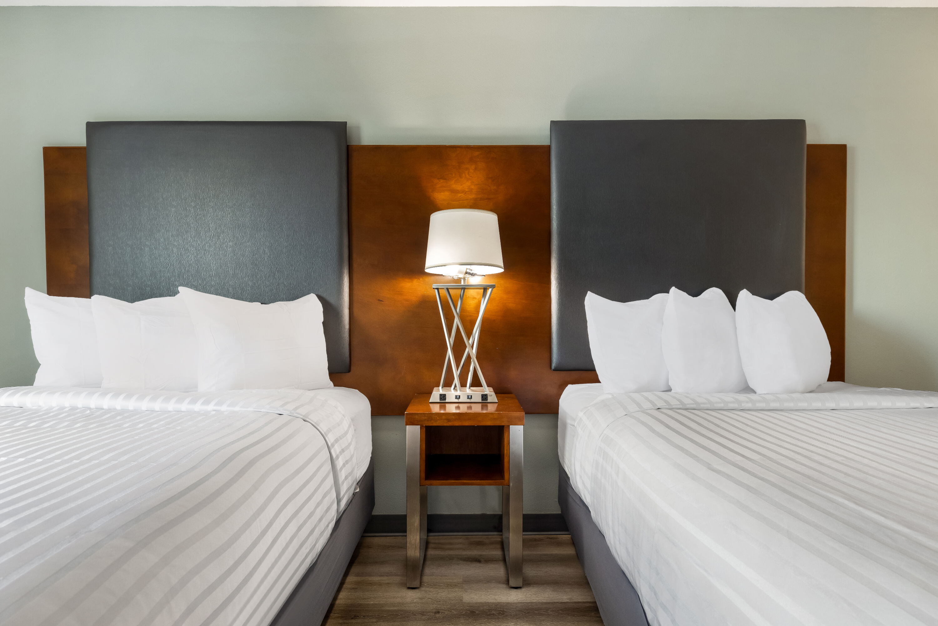 Double bed guest room at the Wingate by Wyndham Round Rock Hotel & Conference Center in Round Rock, Texas