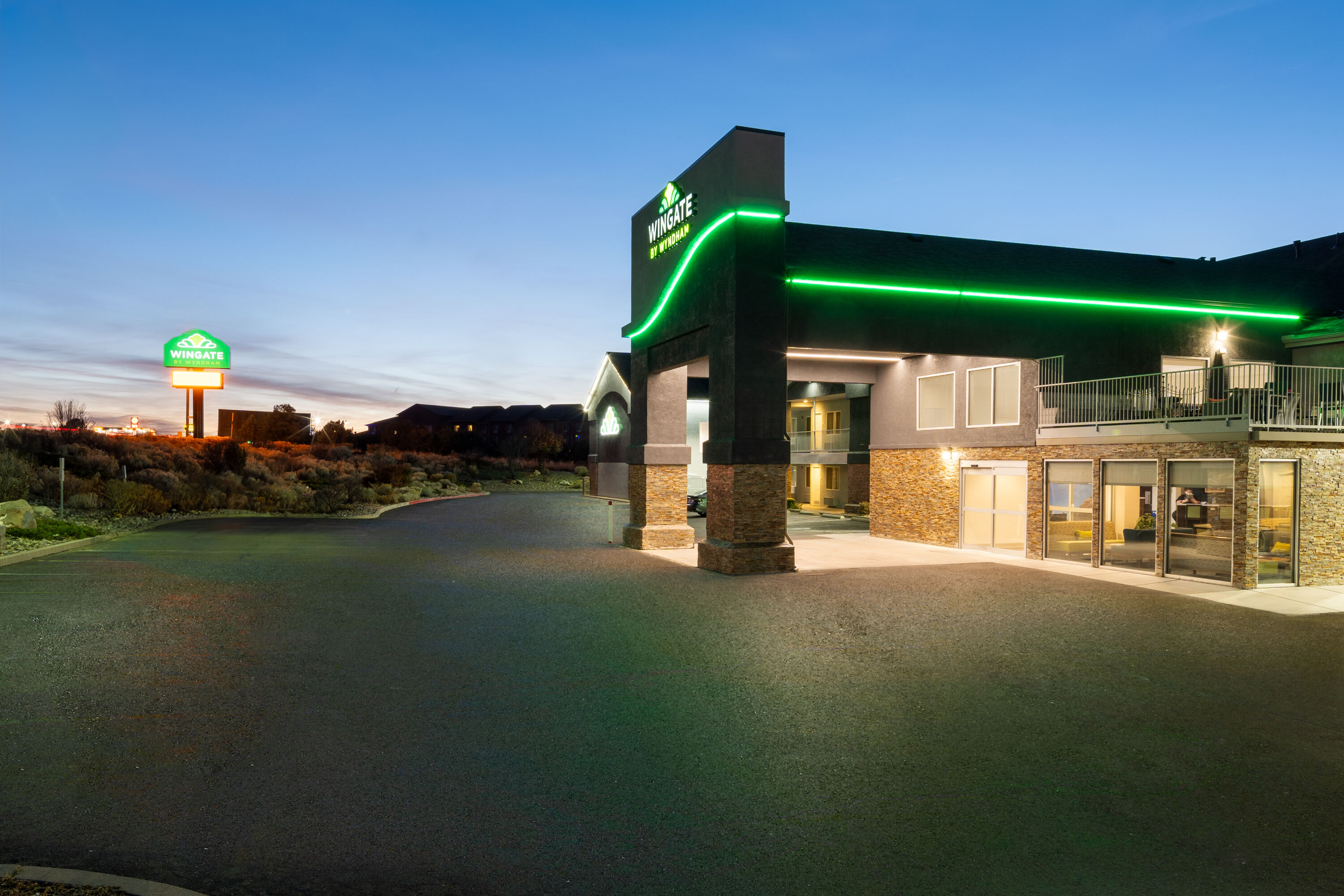Exterior Dusk Image of Wingate by Wyndham Cedar City hotel in Cedar City, Utah