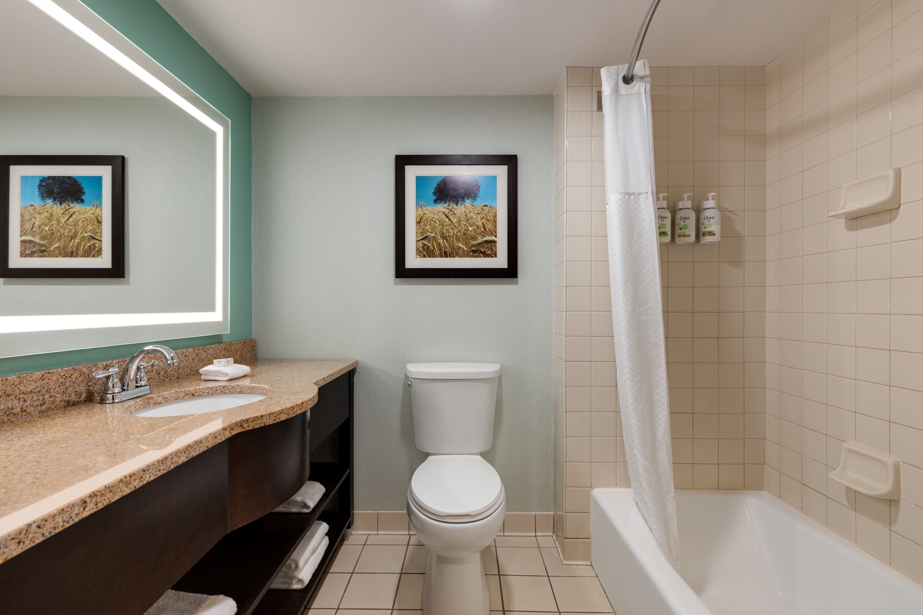 Guest room bath at the Wingate by Wyndham Green Bay/Airport in Green Bay, Wisconsin