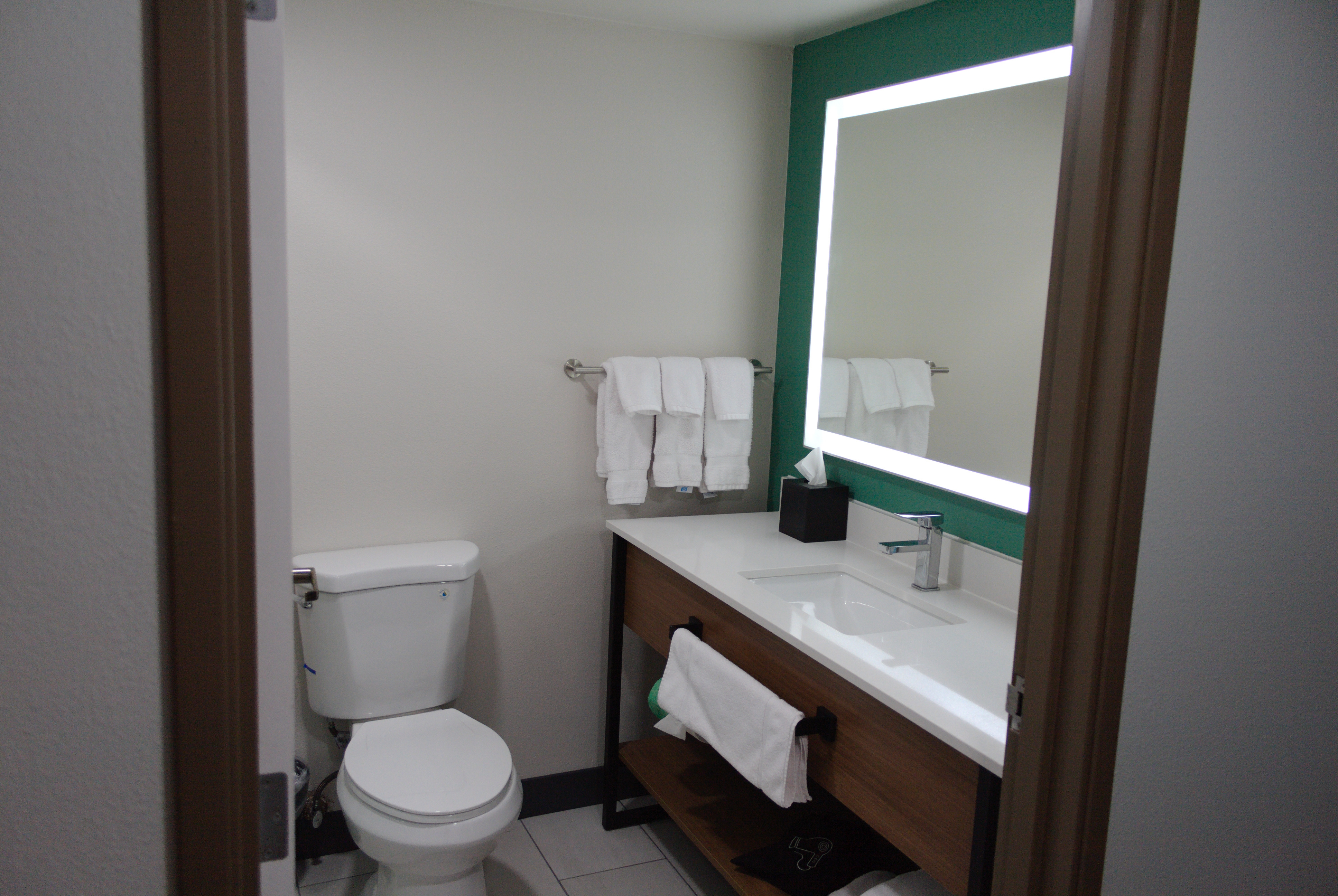 Guest room bath at the Wingate by Wyndham Vienna/Parkersburg/Marietta in Vienna, West Virginia