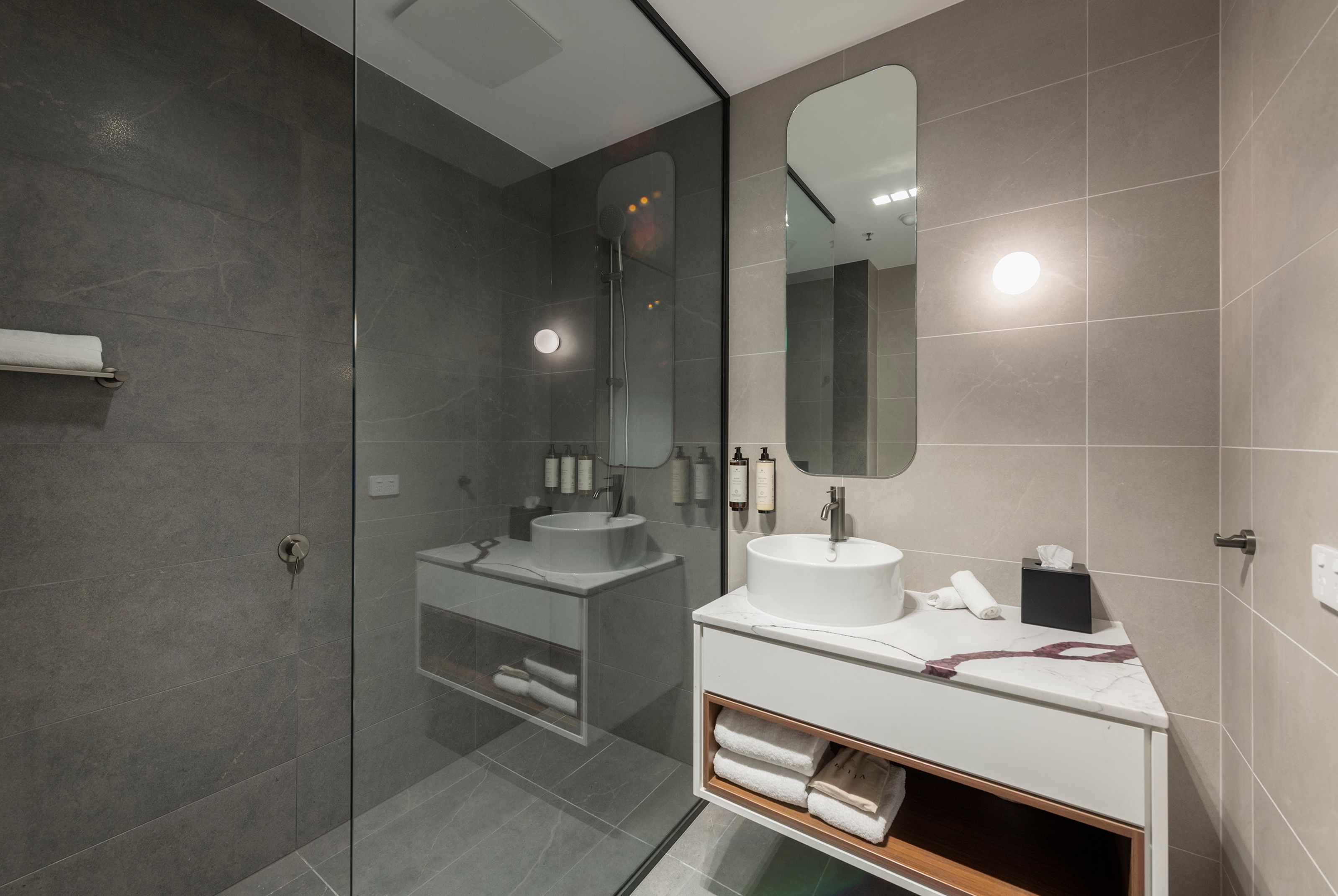 Guest room bath at the TRYP by Wyndham Pulteney Street Adelaide in Adelaide, Other than US/Canada