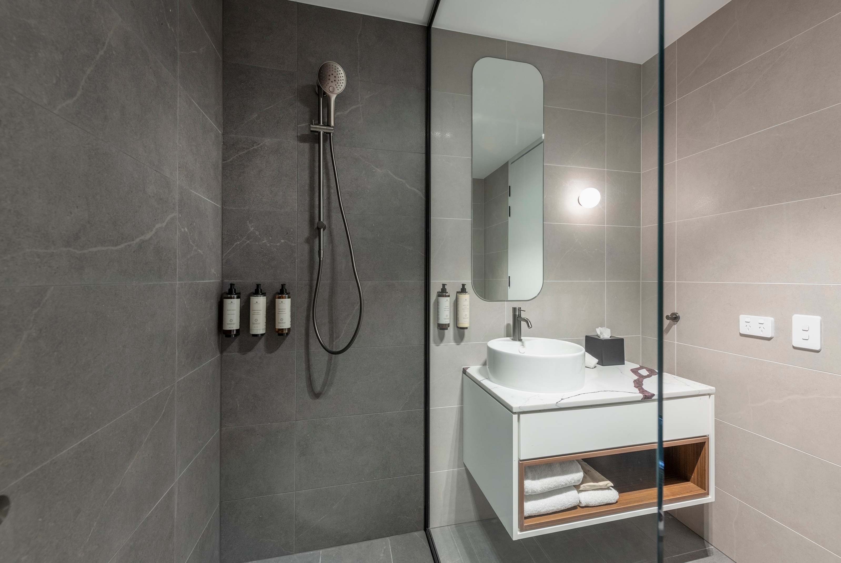 Guest room bath at the TRYP by Wyndham Pulteney Street Adelaide in Adelaide, Other than US/Canada