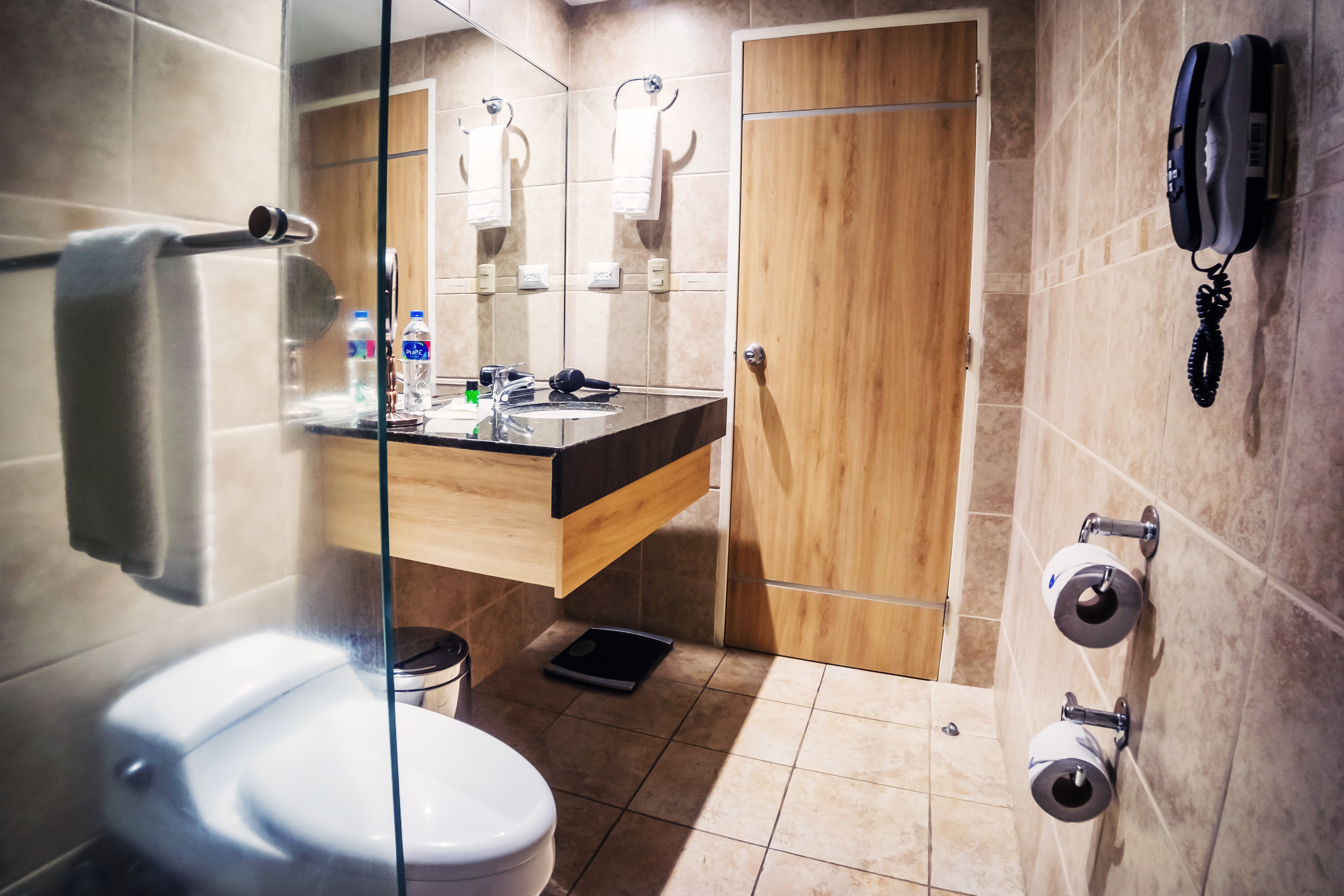 Guest room bath at the TRYP by Wyndham Guayaquil Airport in Guayaquil, Other than US/Canada