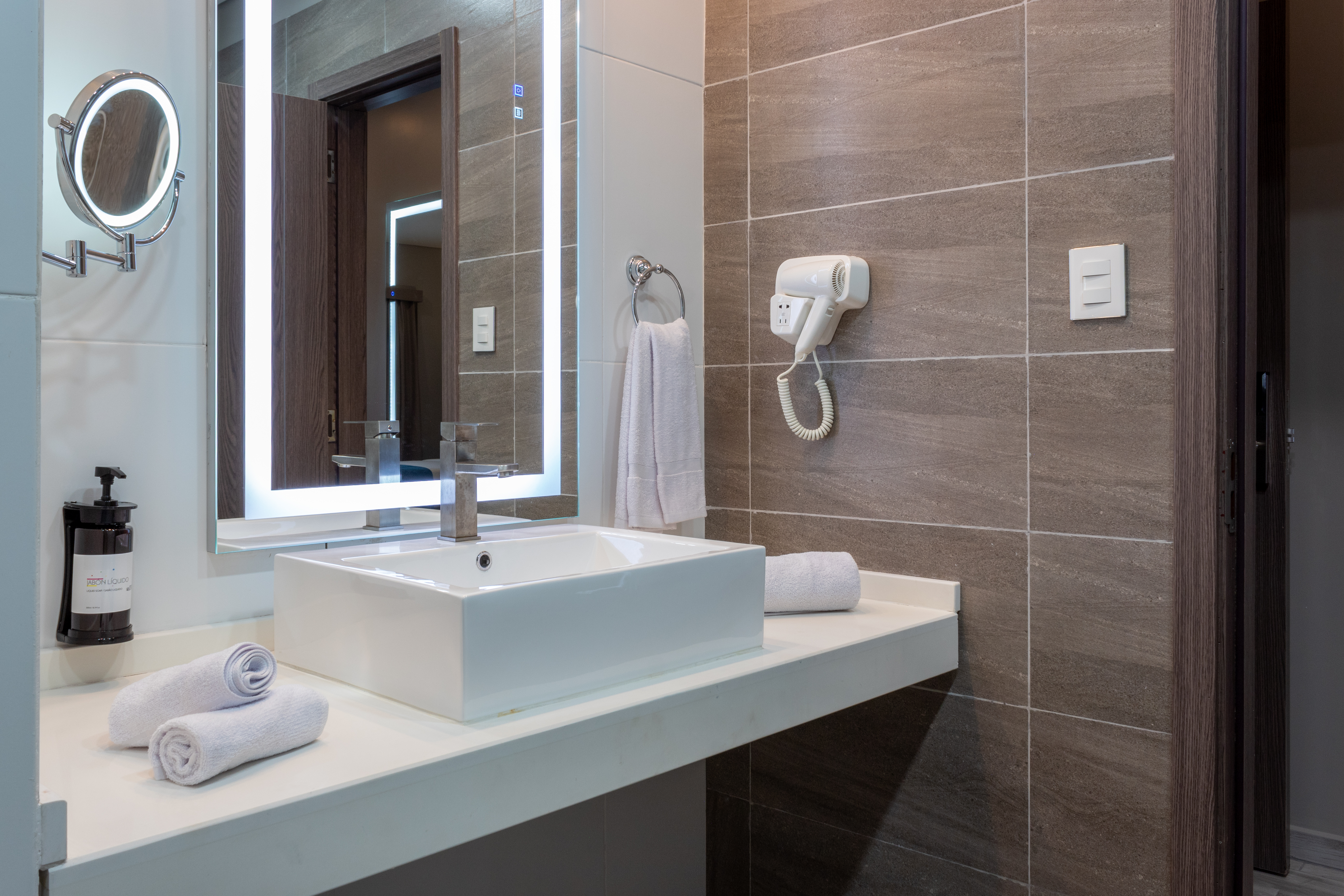 Guest room bath at the Tryp by Wyndham Asuncion in Asuncion, Other than US/Canada