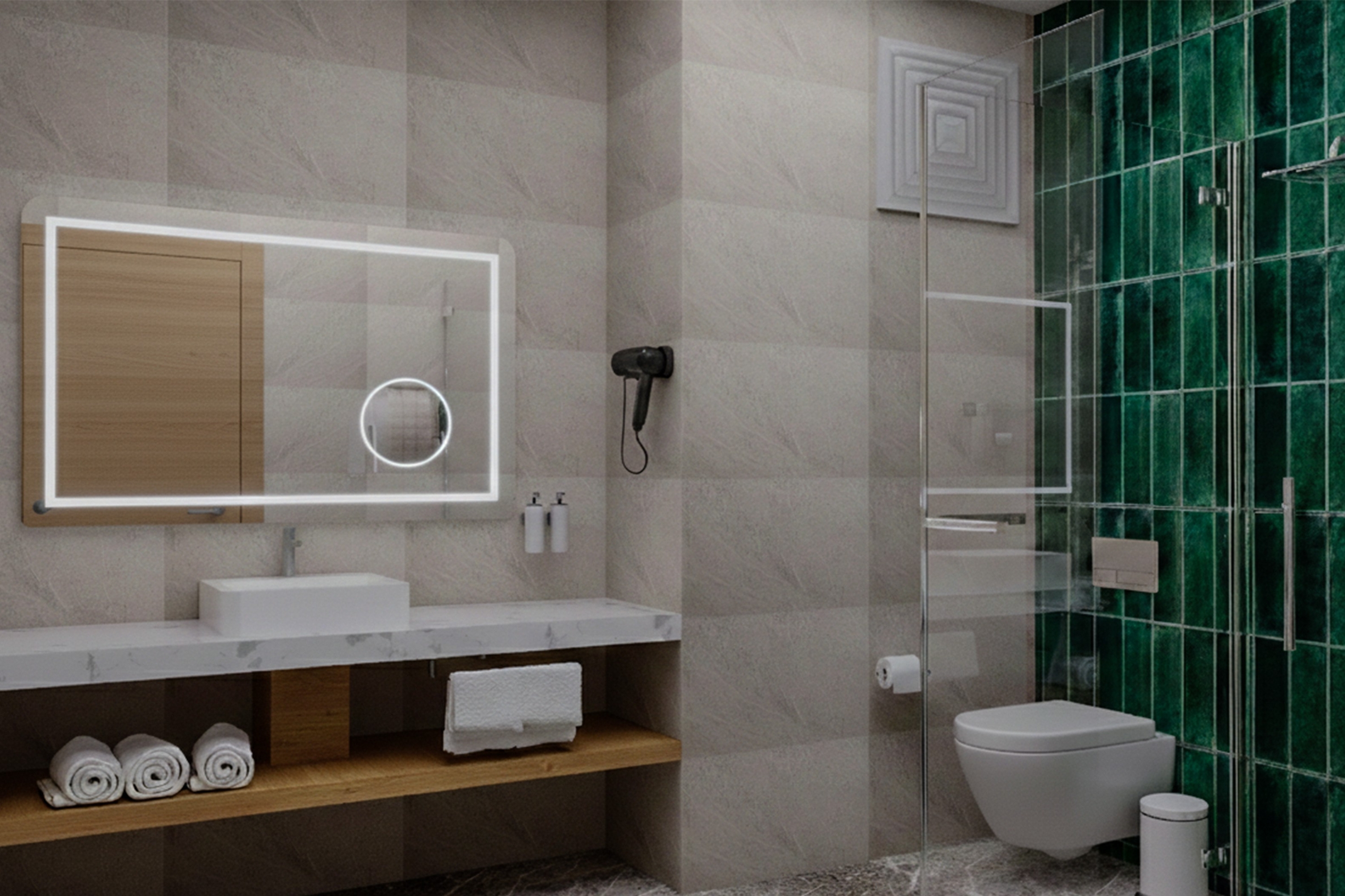 Guest room bath at the TRYP by Wyndham Didim in Aydin, Other than US/Canada