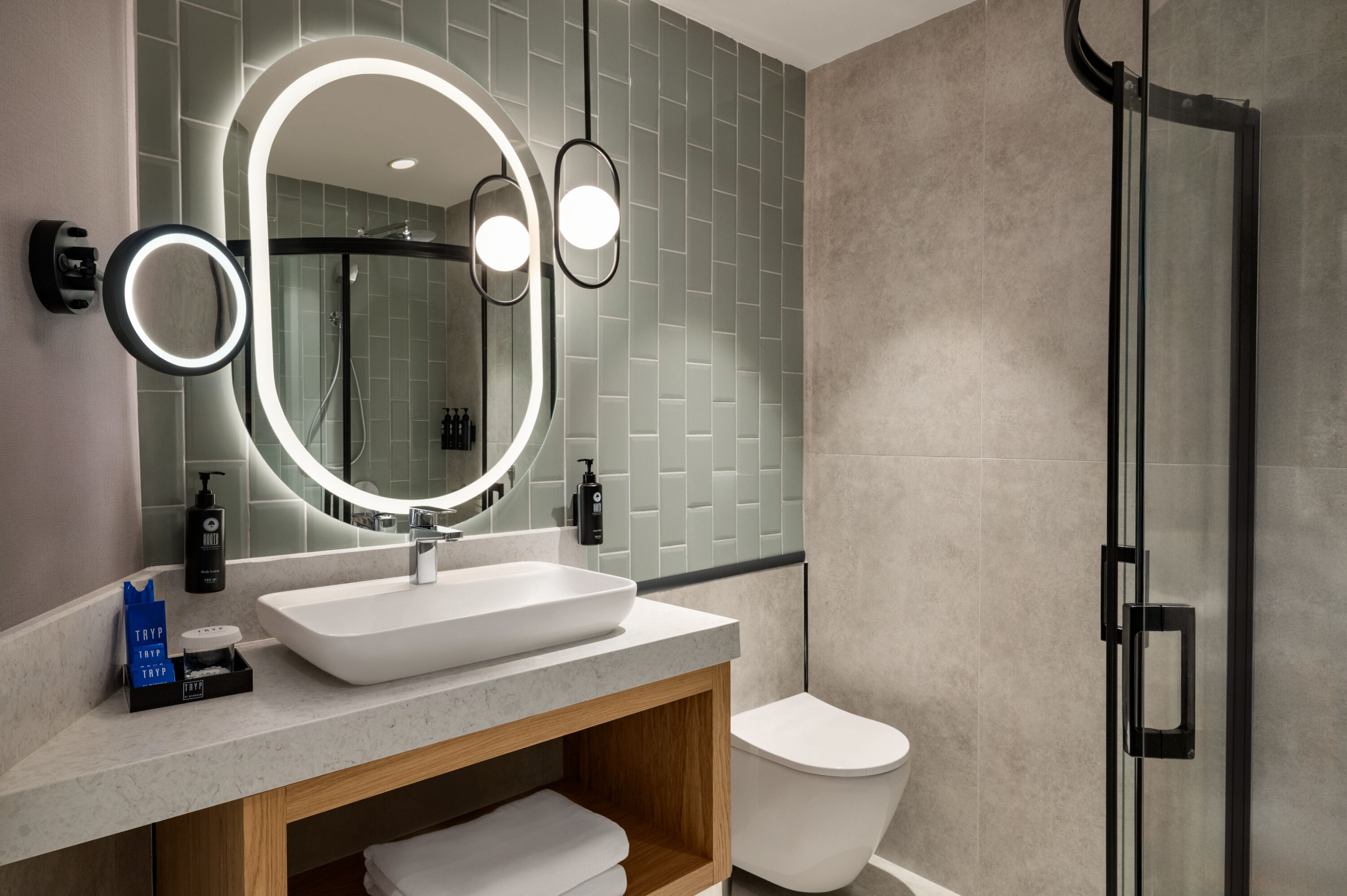 Guest room bath at the TRYP by Wyndham Istanbul Beyoglu in Istanbul, Other than US/Canada