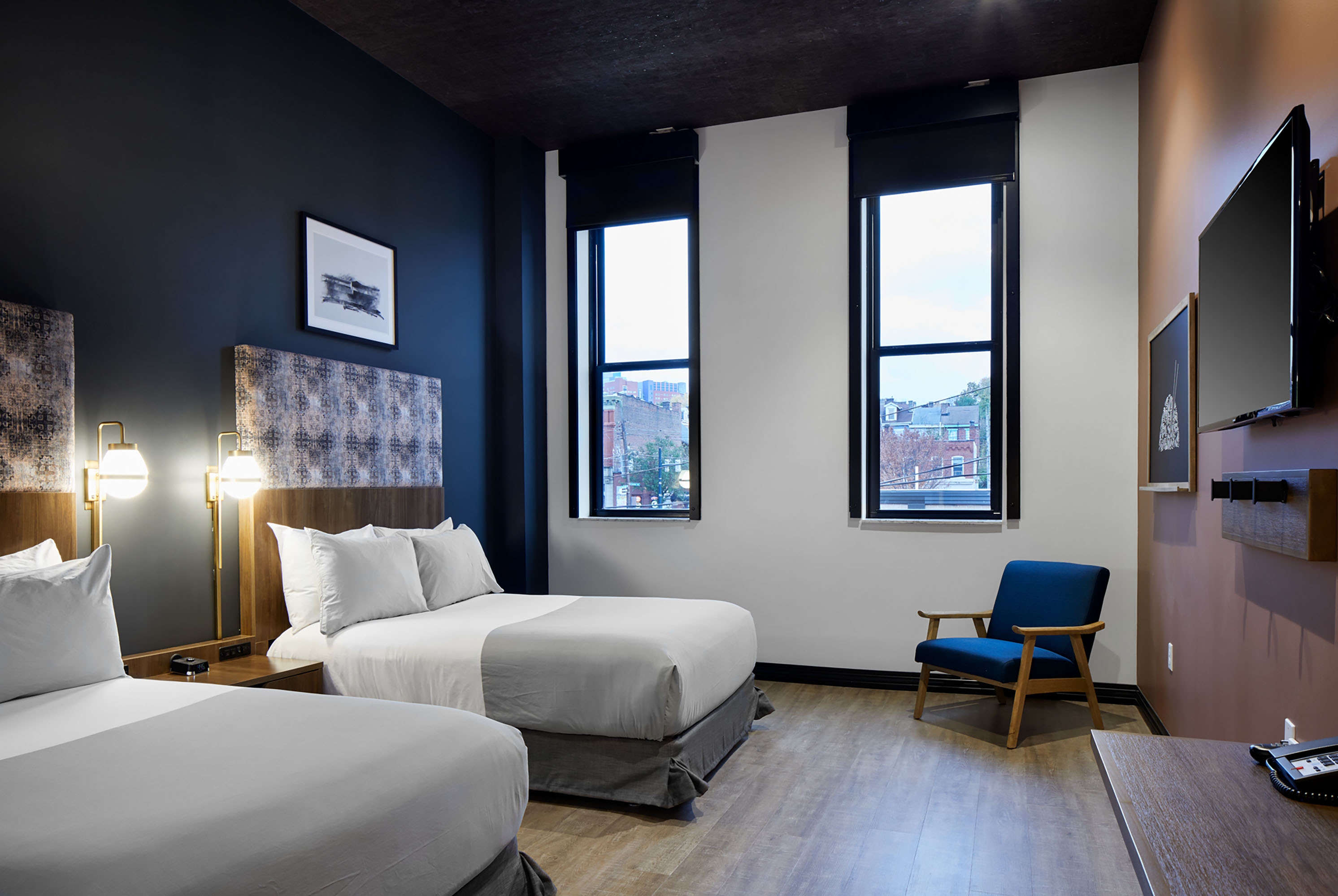 Guest room at the TRYP by Wyndham Pittsburgh/Lawrenceville in Pittsburgh, Pennsylvania