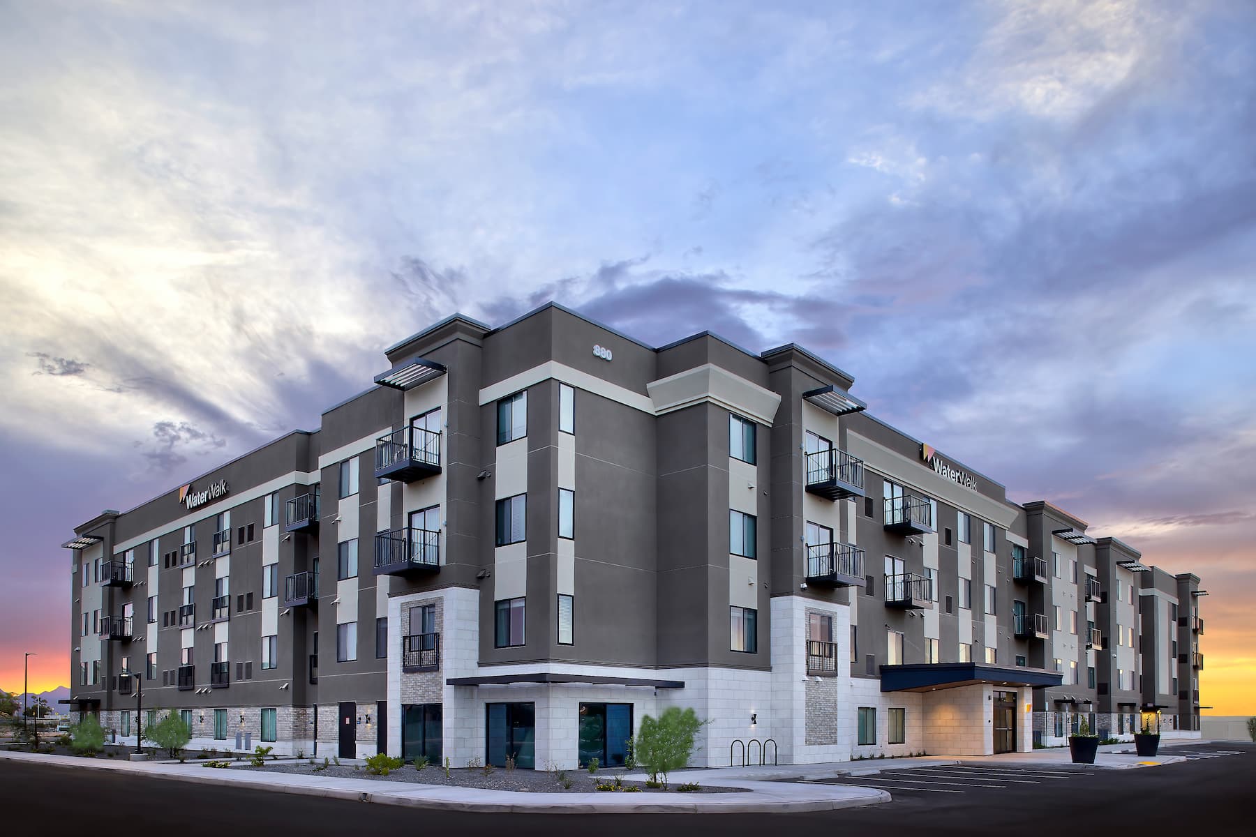 Exterior of WaterWalk Extended Stay Huntsville hotel in Huntsville, Alabama
