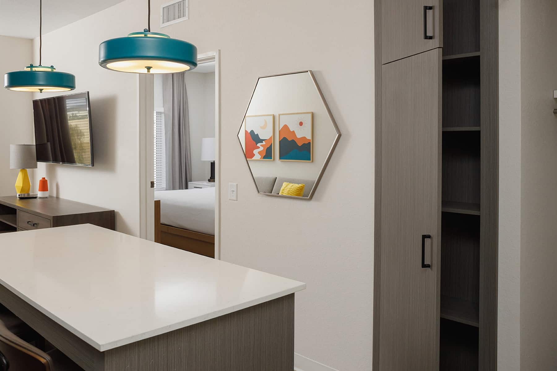 Guest room at the WaterWalk Extended Stay Huntsville in Huntsville, Alabama