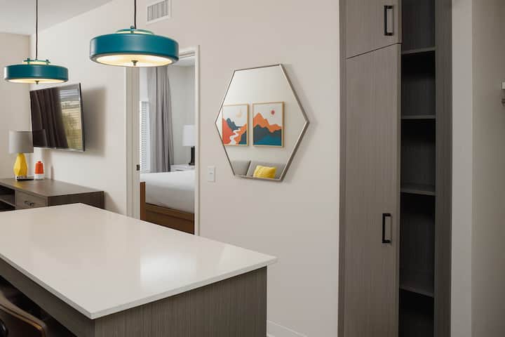 Guest room at the WaterWalk Extended Stay Huntsville in Huntsville, Alabama