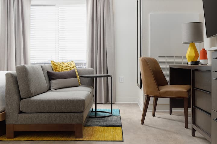 Guest room at the WaterWalk Extended Stay Huntsville in Huntsville, Alabama