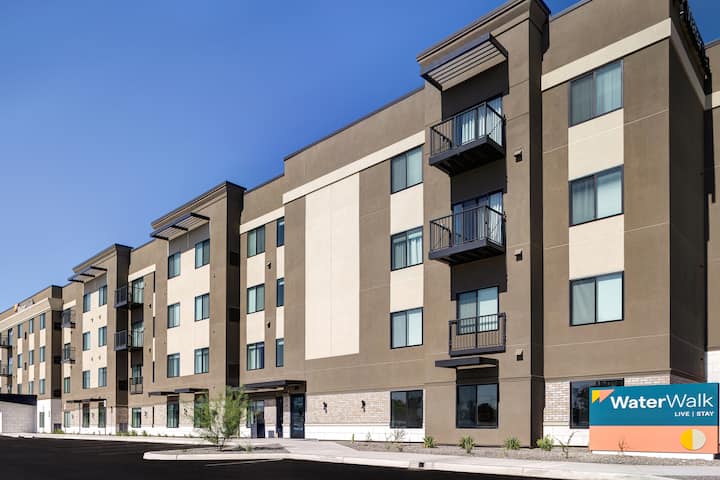 Exterior of WaterWalk Extended Stay Tucson hotel in Tucson, Arizona