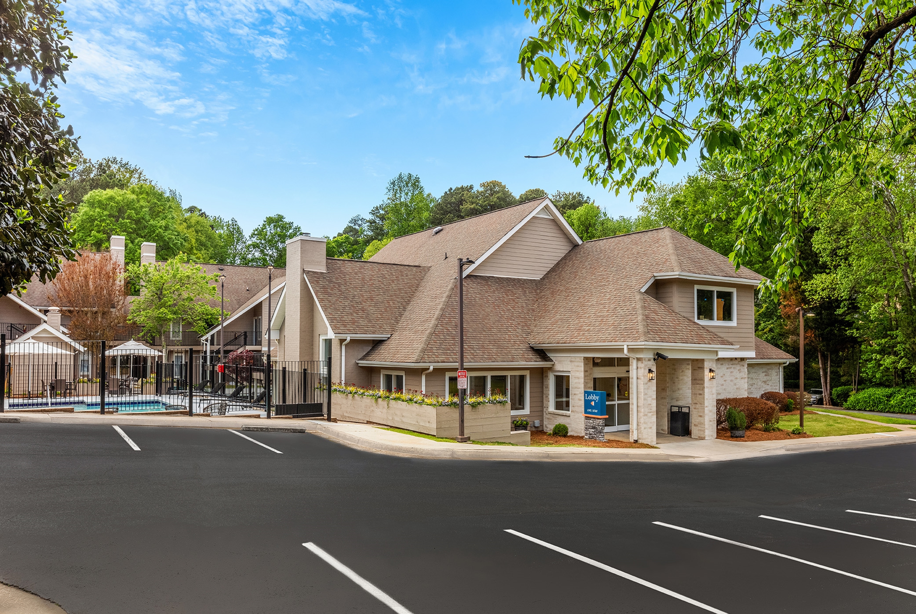 Exterior of WaterWalk Extended Stay by Wyndham Atlanta Perimeter hotel in Atlanta, Georgia