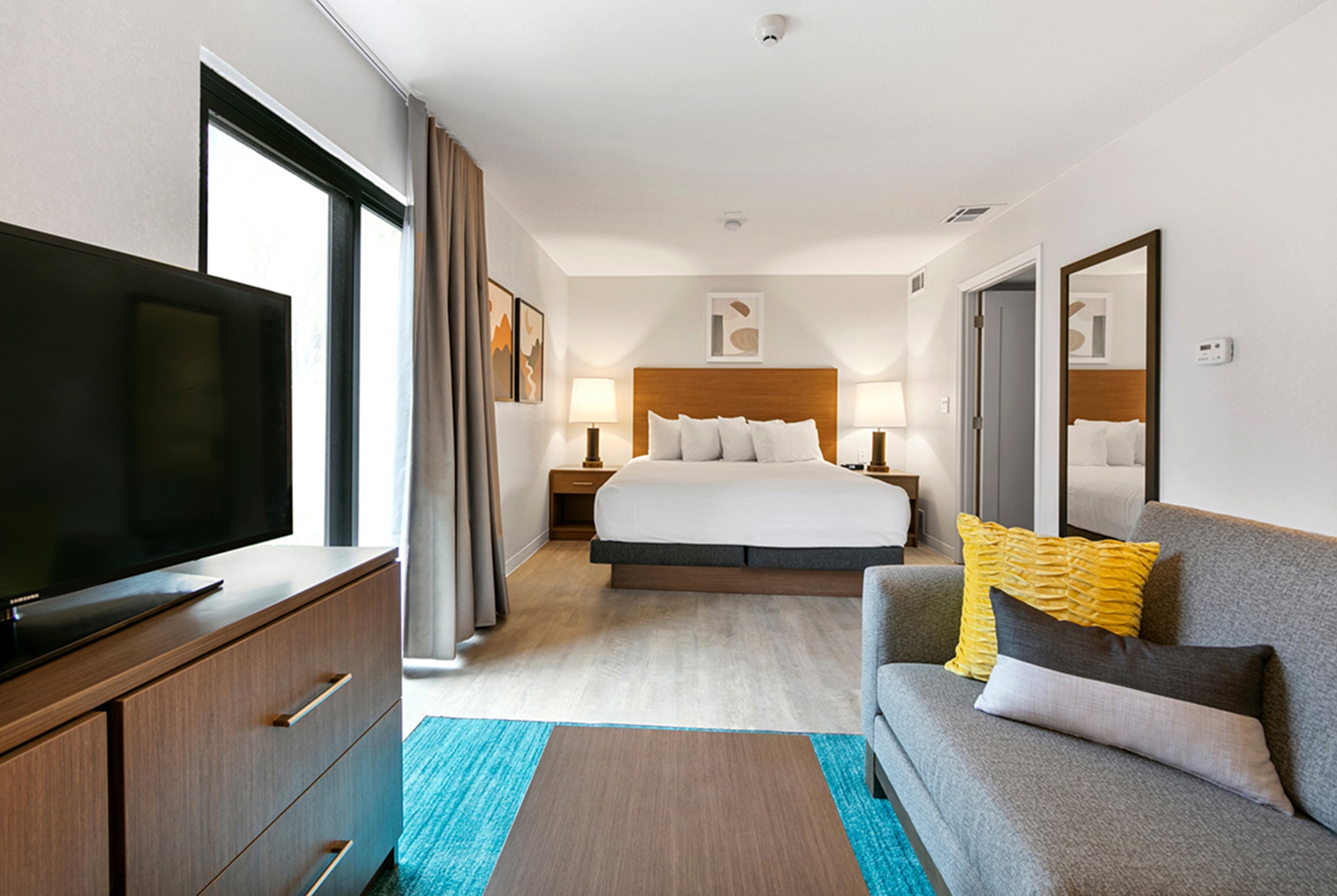 Guest room at the WaterWalk Extended Stay by Wyndham Atlanta Perimeter in Atlanta, Georgia