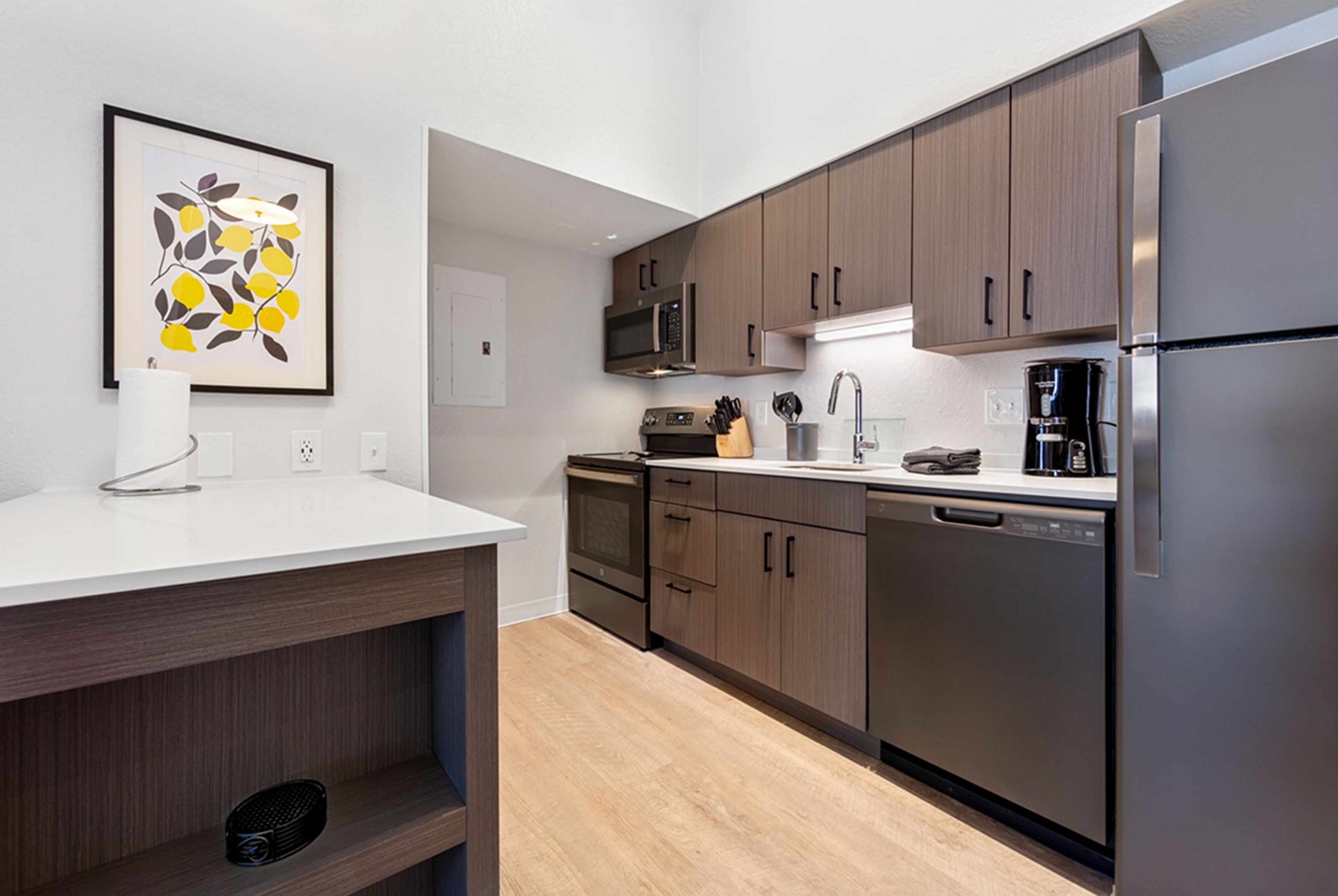 Guest room at the WaterWalk Extended Stay by Wyndham Atlanta Perimeter in Atlanta, Georgia