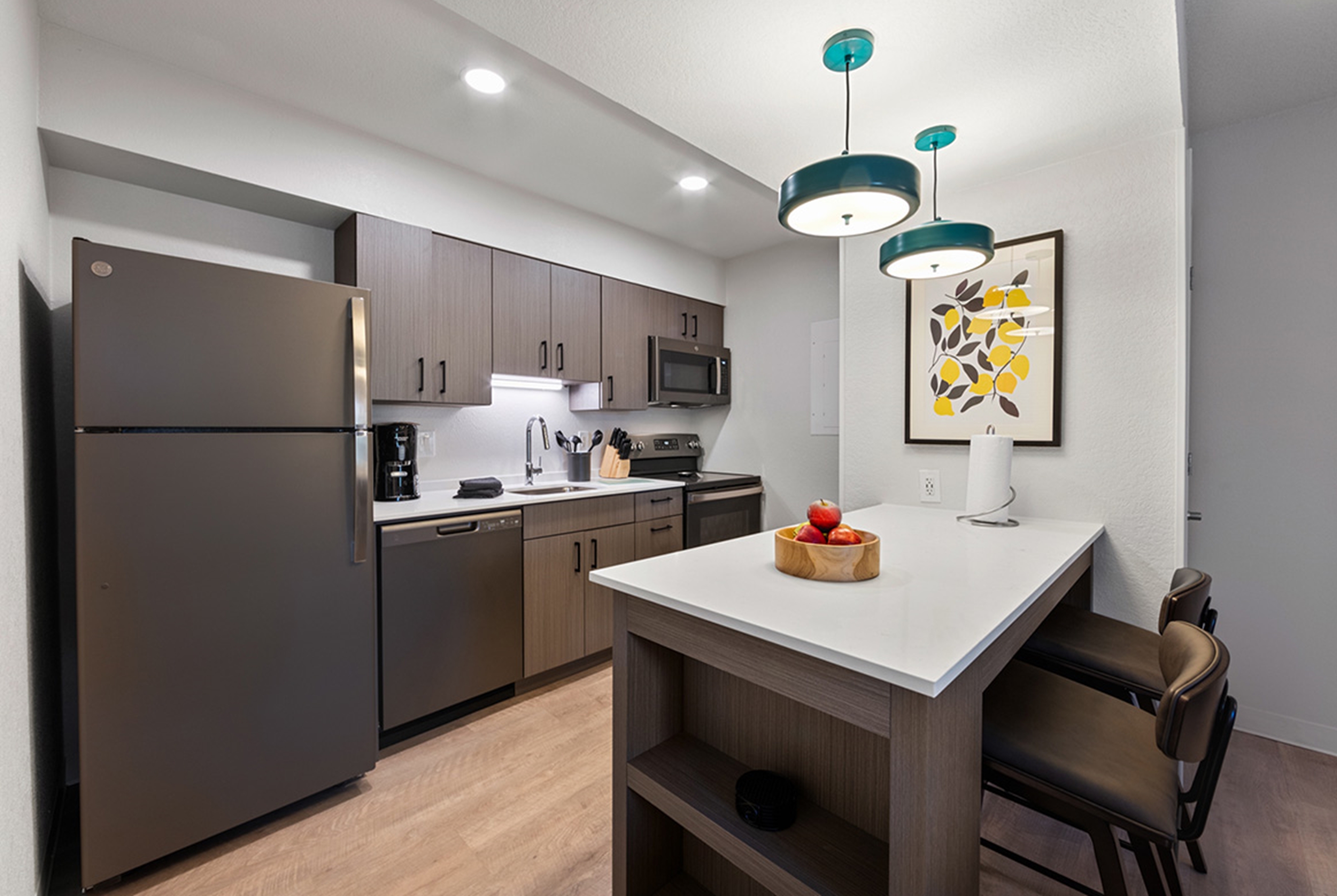 Guest room at the WaterWalk Extended Stay by Wyndham Atlanta Perimeter in Atlanta, Georgia