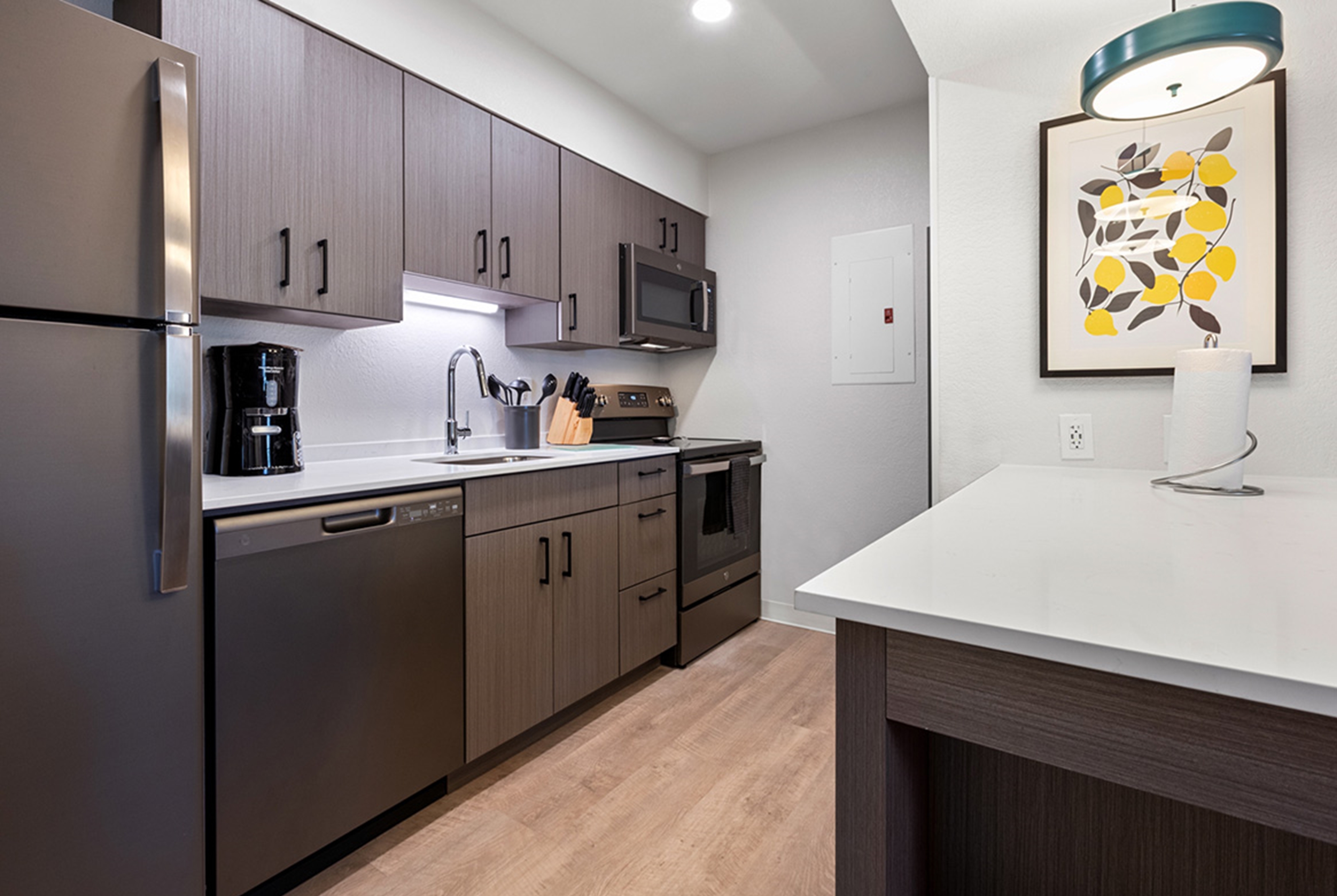 Guest room at the WaterWalk Extended Stay by Wyndham Atlanta Perimeter in Atlanta, Georgia