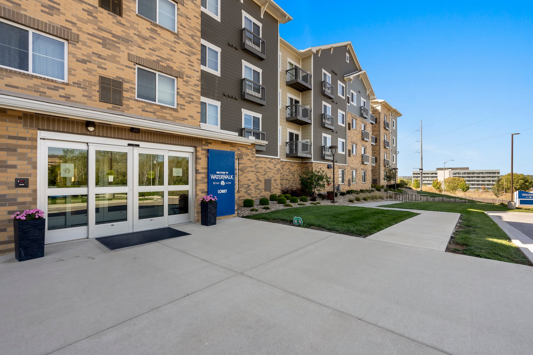 Exterior of WaterWalk Extended Stay Kansas City - Overland Pk hotel in Overland Park, Kansas
