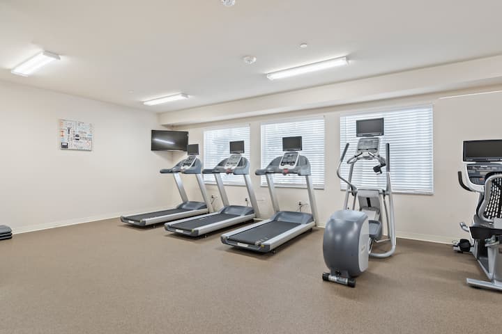 Fitness room at WaterWalk Extended Stay Kansas City - Overland Pk in Overland Park, Kansas