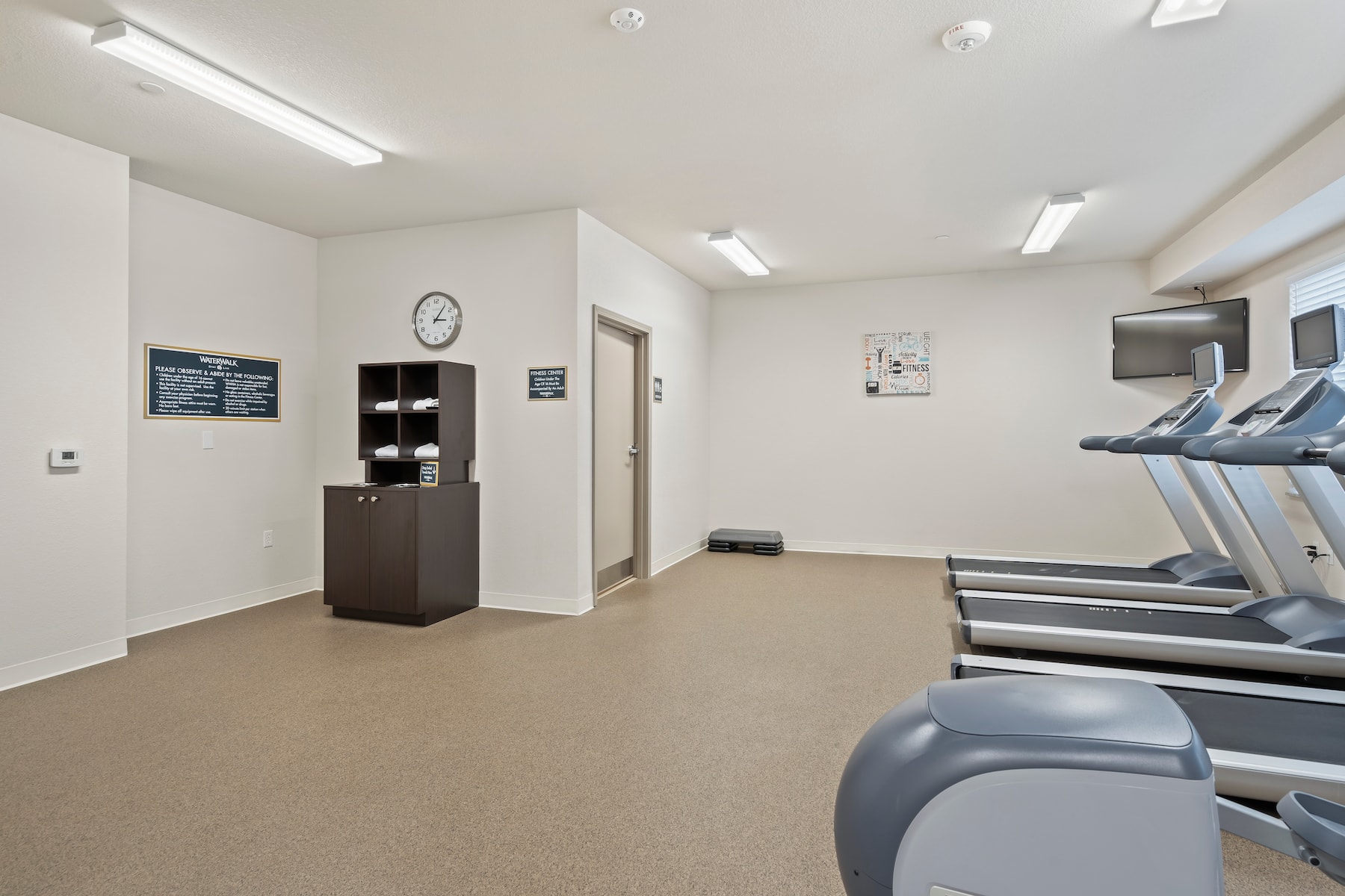 Fitness room at WaterWalk Extended Stay Kansas City - Overland Pk in Overland Park, Kansas
