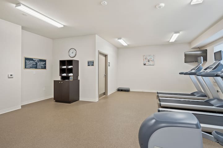 Fitness room at WaterWalk Extended Stay Kansas City - Overland Pk in Overland Park, Kansas