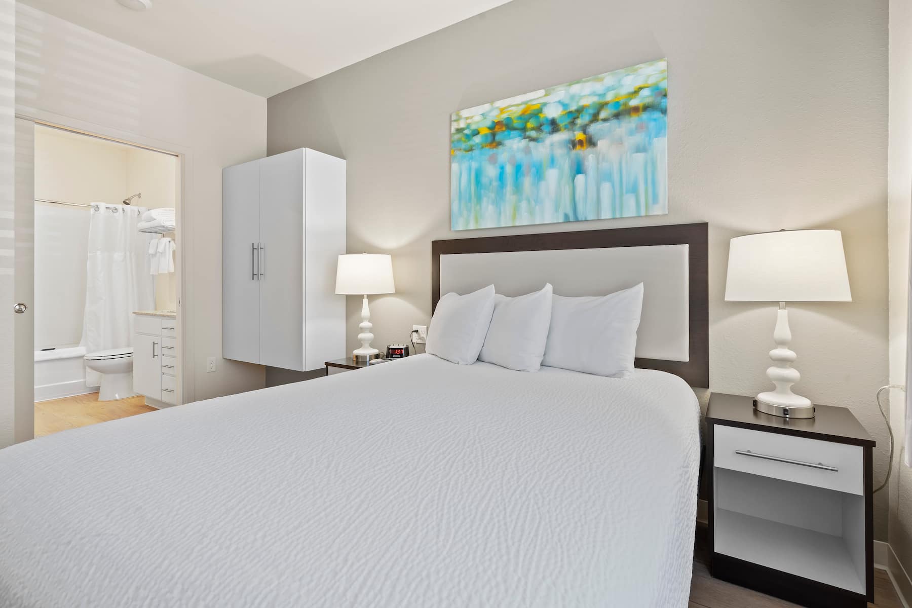 Guest room at the WaterWalk Extended Stay Kansas City - Overland Pk in Overland Park, Kansas