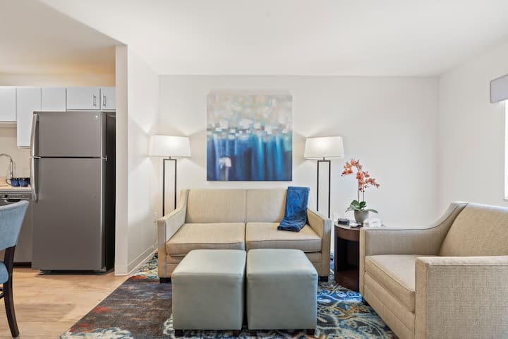 Guest room at the WaterWalk Extended Stay Kansas City - Overland Pk in Overland Park, Kansas