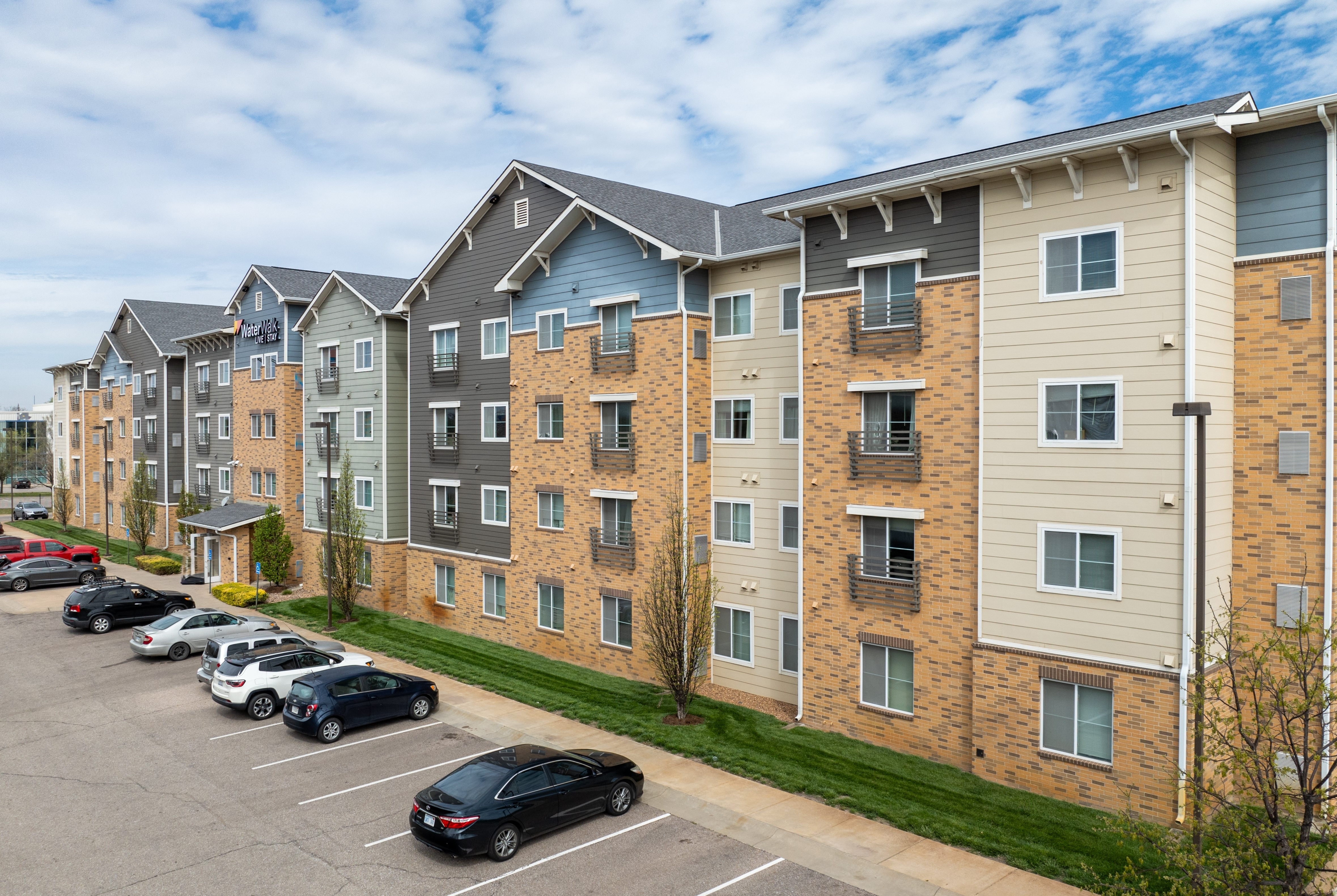 Exterior of WaterWalk Extended Stay Wichita hotel in Wichita, Kansas