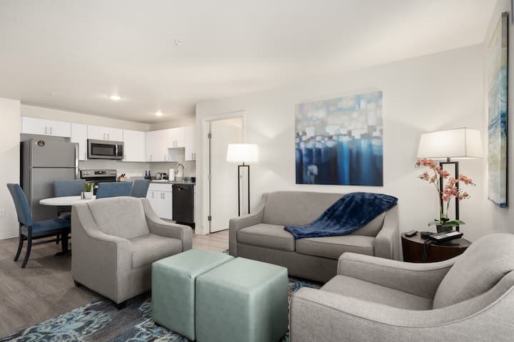 Guest room at the WaterWalk Extended Stay Minneapolis - Plymouth in Plymouth, Minnesota