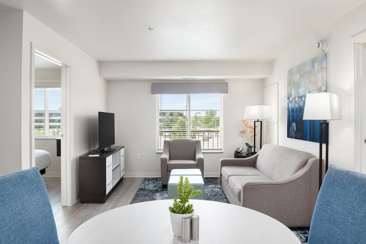 Guest room at the WaterWalk Extended Stay Minneapolis - Plymouth in Plymouth, Minnesota