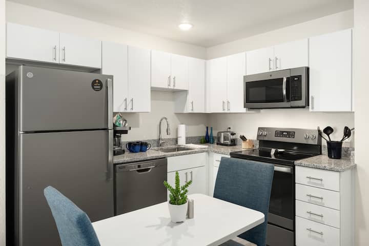 Guest room at the WaterWalk Extended Stay Minneapolis - Plymouth in Plymouth, Minnesota