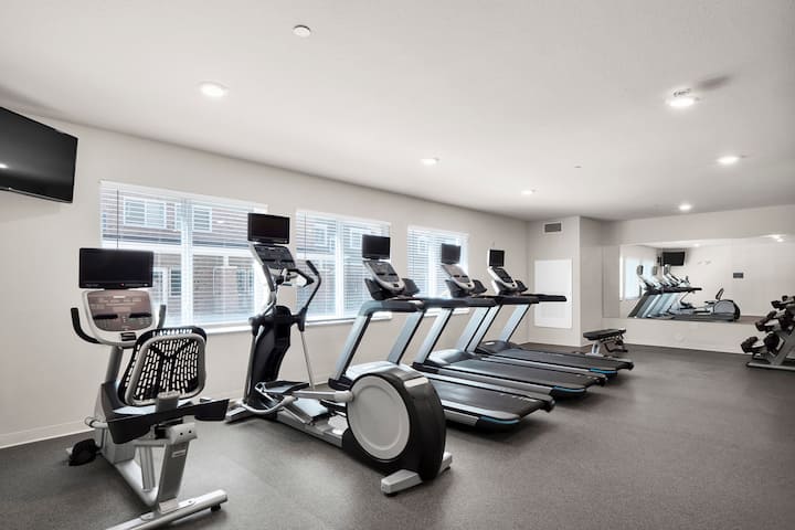 Fitness room at WaterWalk Extended Stay Charlotte - Arrowood in Charlotte, North Carolina