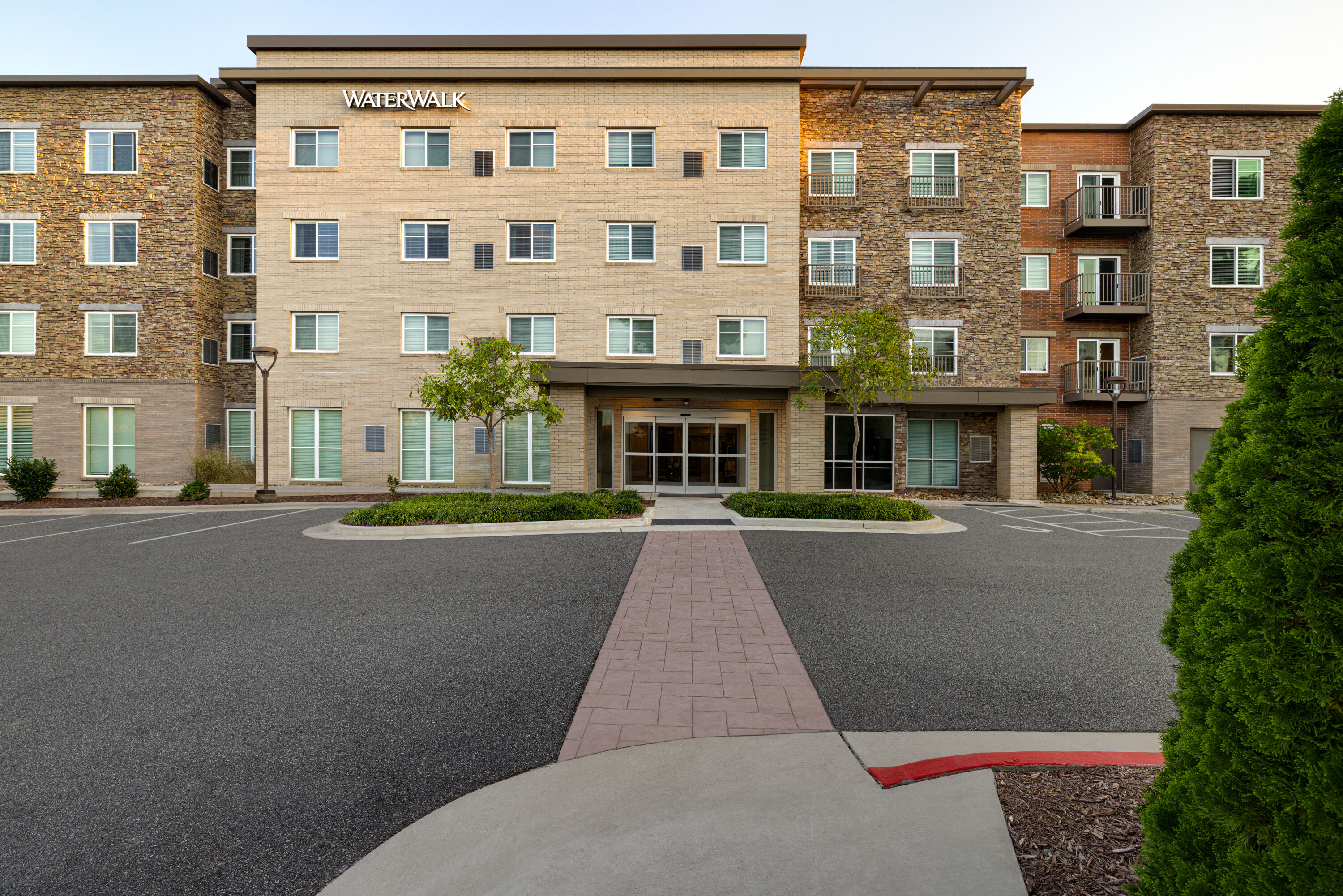 Exterior of WaterWalk Extended Stay Raleigh Durham Research Triangle hotel in Morrisville, North Carolina