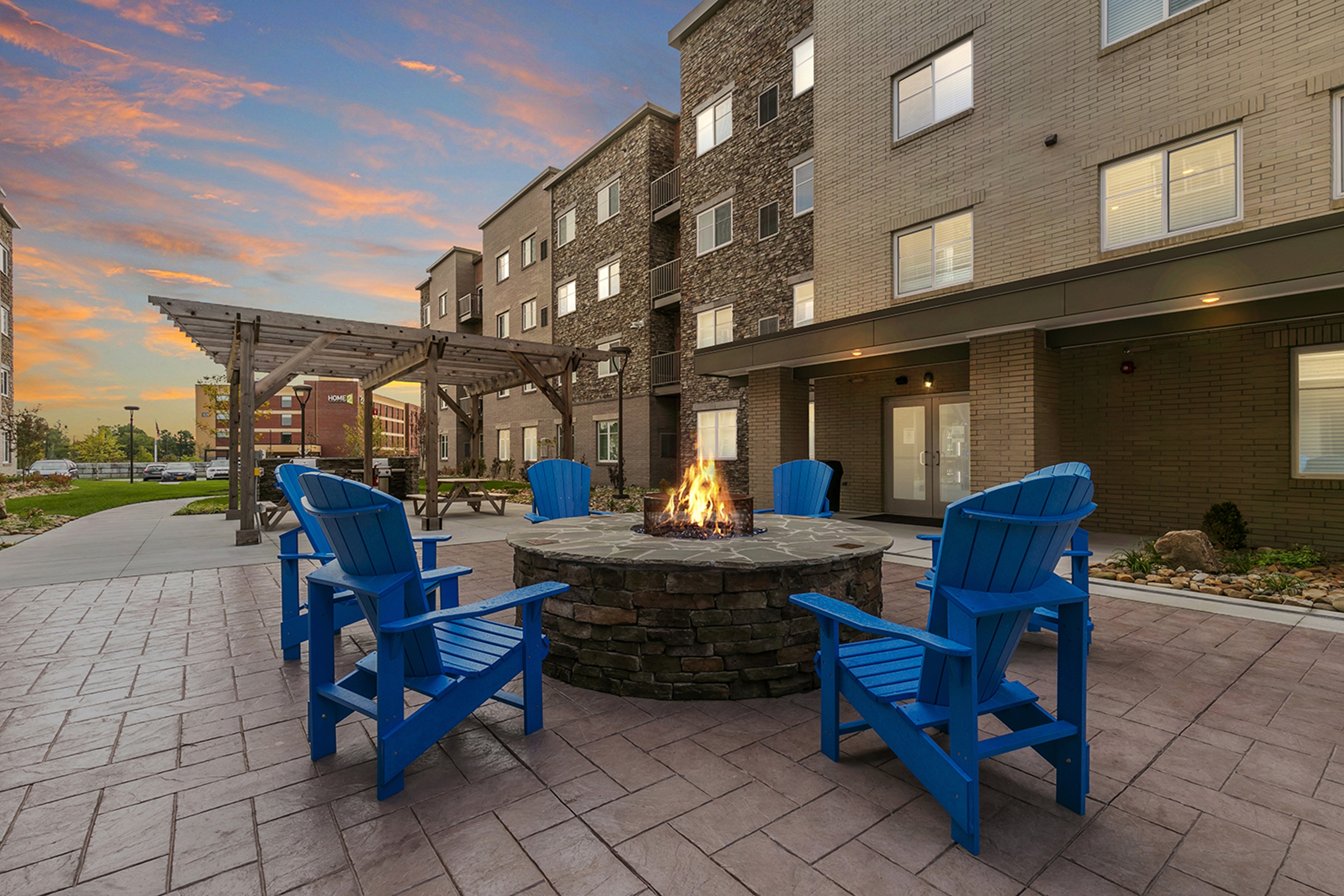 Firepit at WaterWalk Extended Stay Raleigh Durham Research Triangle in Morrisville, North Carolina