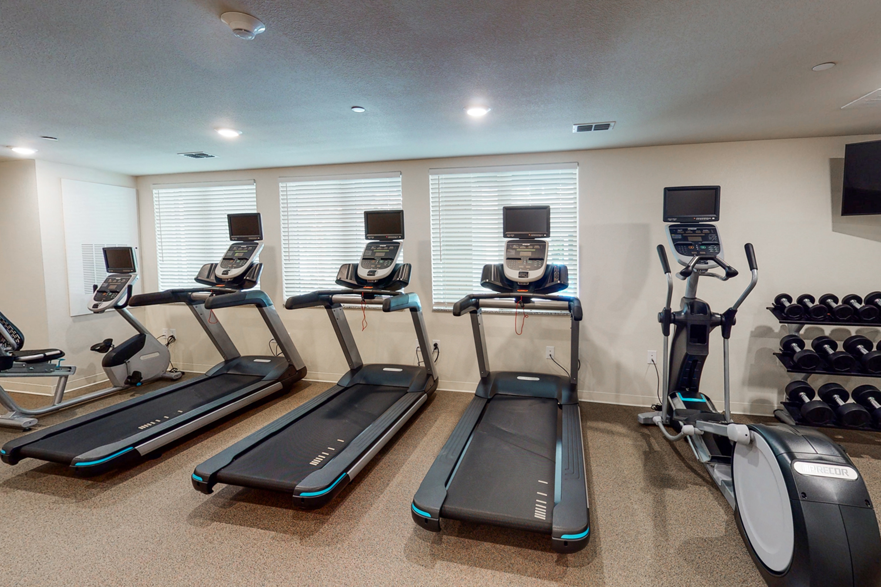 Fitness room at WaterWalk Extended Stay Raleigh Durham Research Triangle in Morrisville, North Carolina