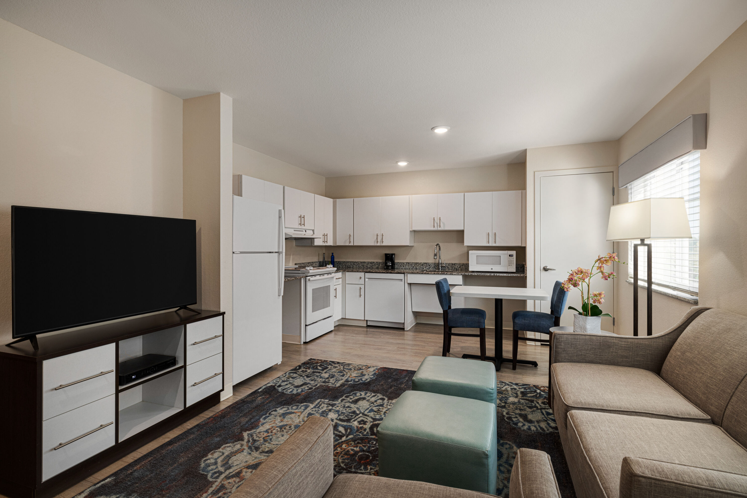 Guest room at the WaterWalk Extended Stay Raleigh Durham Research Triangle in Morrisville, North Carolina