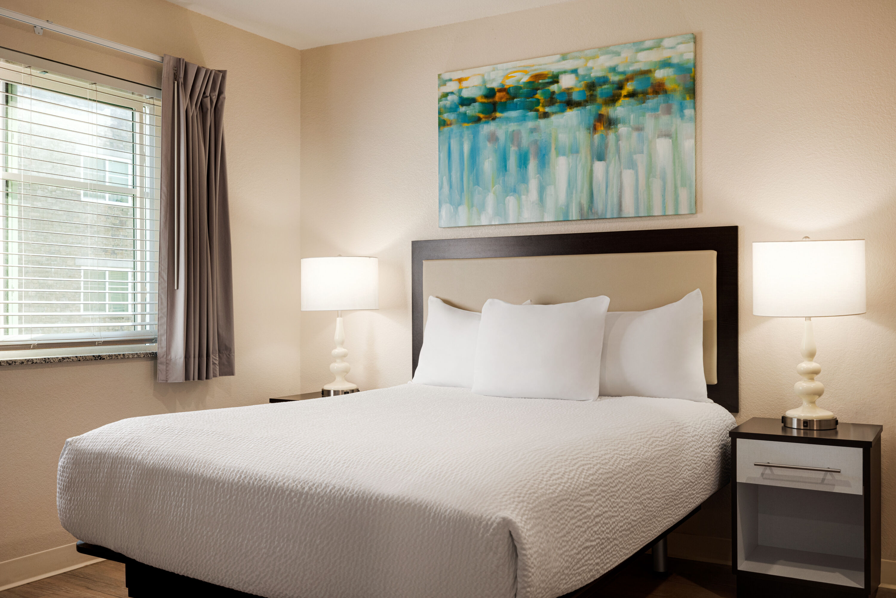 Guest room at the WaterWalk Extended Stay Raleigh Durham Research Triangle in Morrisville, North Carolina