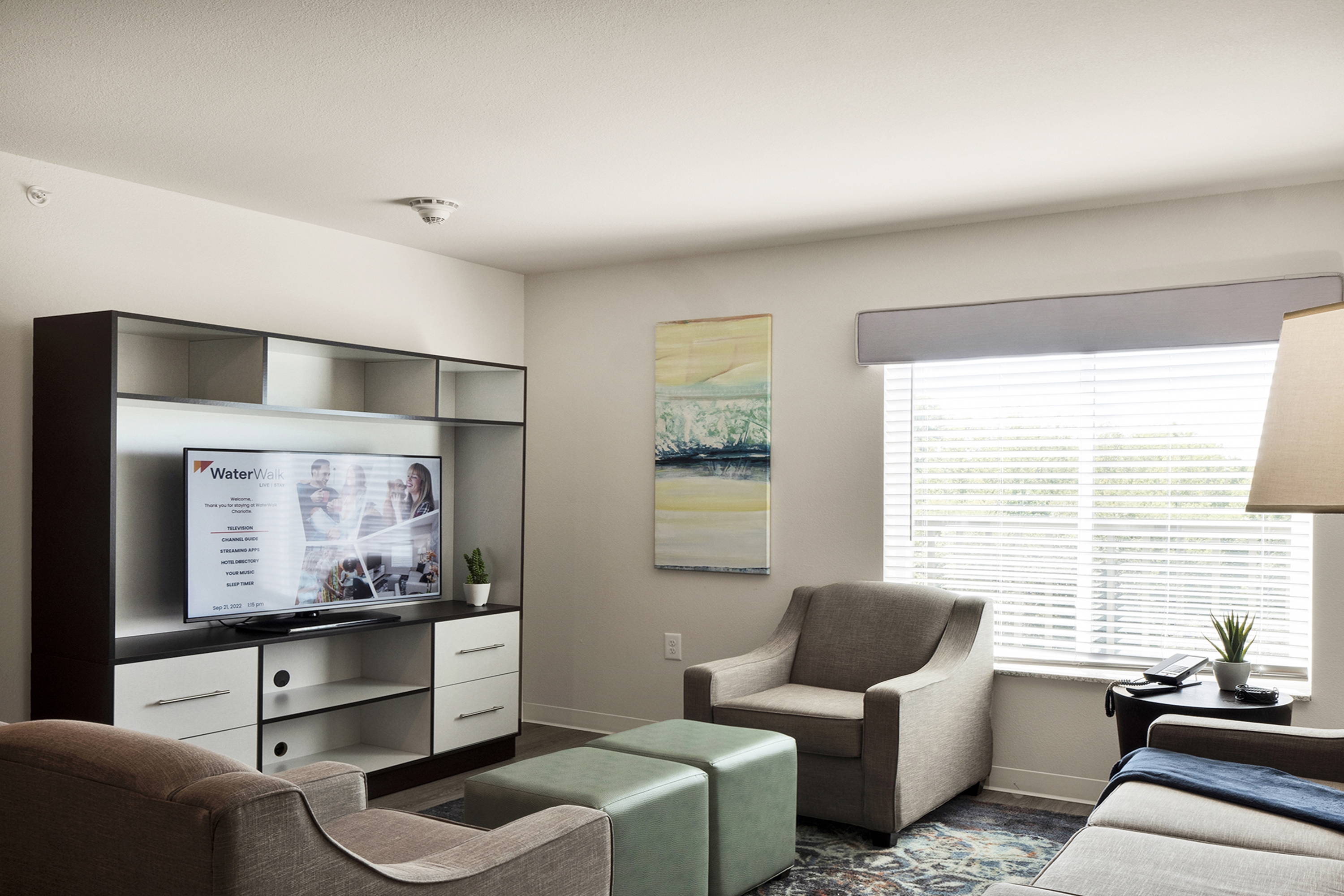 Guest room at the WaterWalk Extended Stay Raleigh Durham Research Triangle in Morrisville, North Carolina