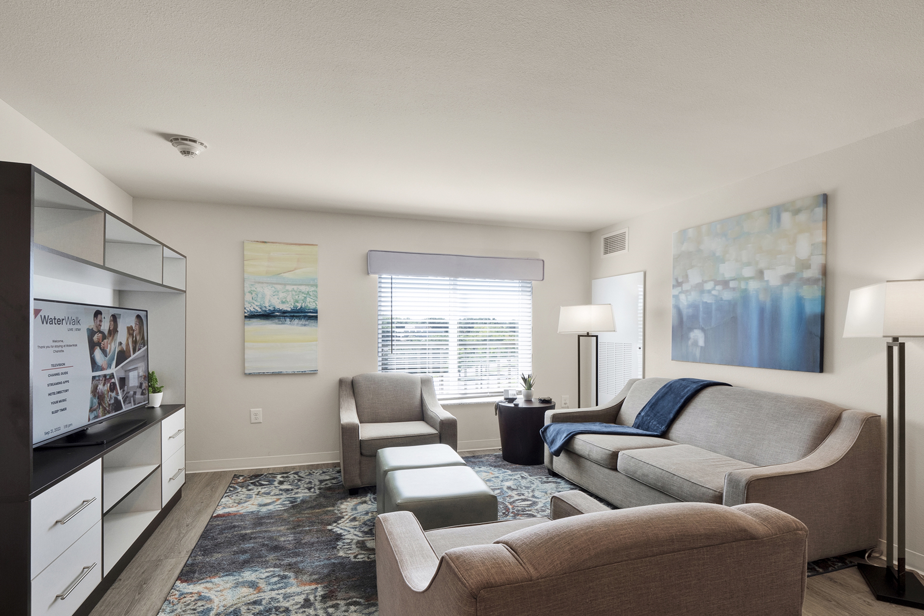 Guest room at the WaterWalk Extended Stay Raleigh Durham Research Triangle in Morrisville, North Carolina