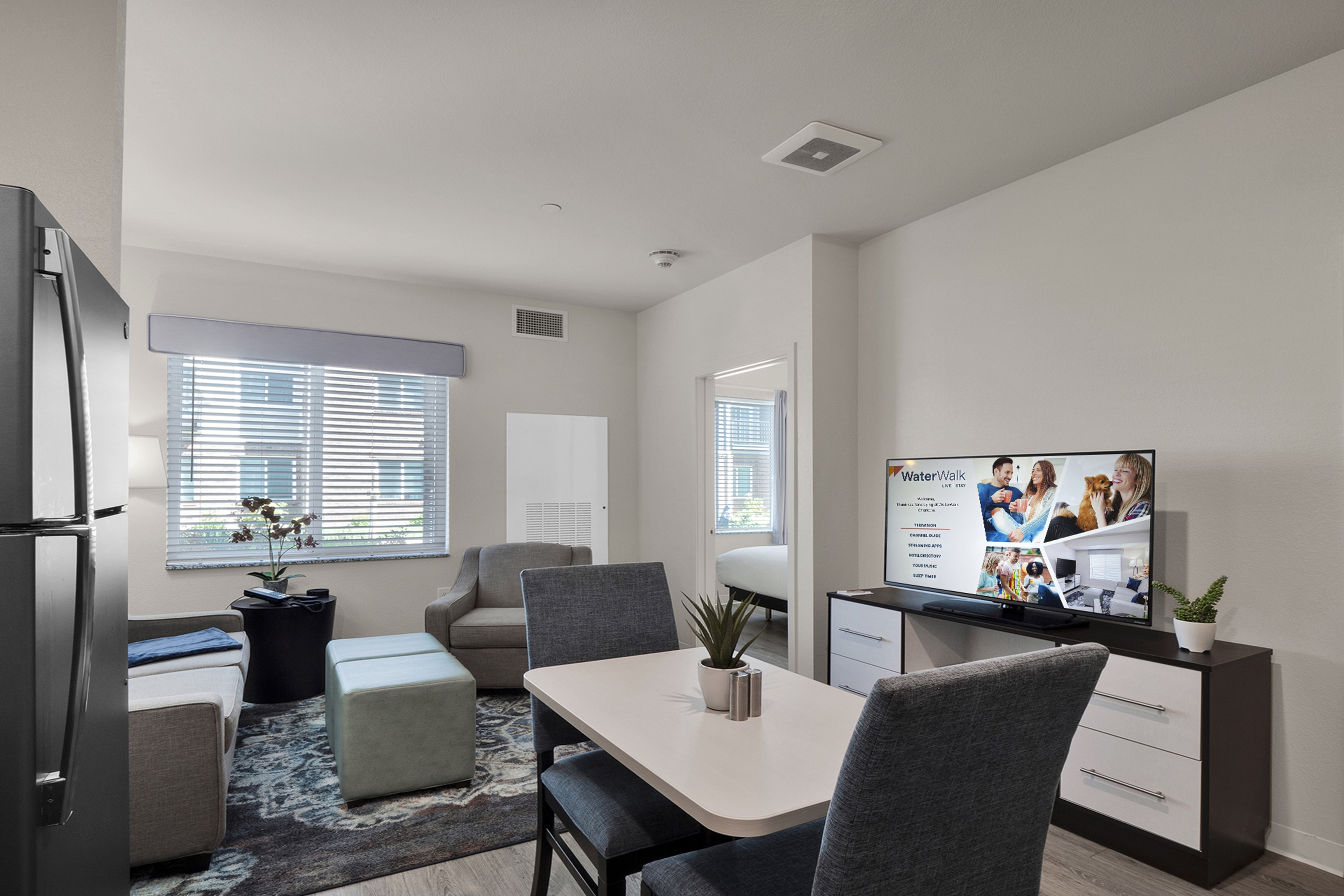 Guest room at the WaterWalk Extended Stay Raleigh Durham Research Triangle in Morrisville, North Carolina