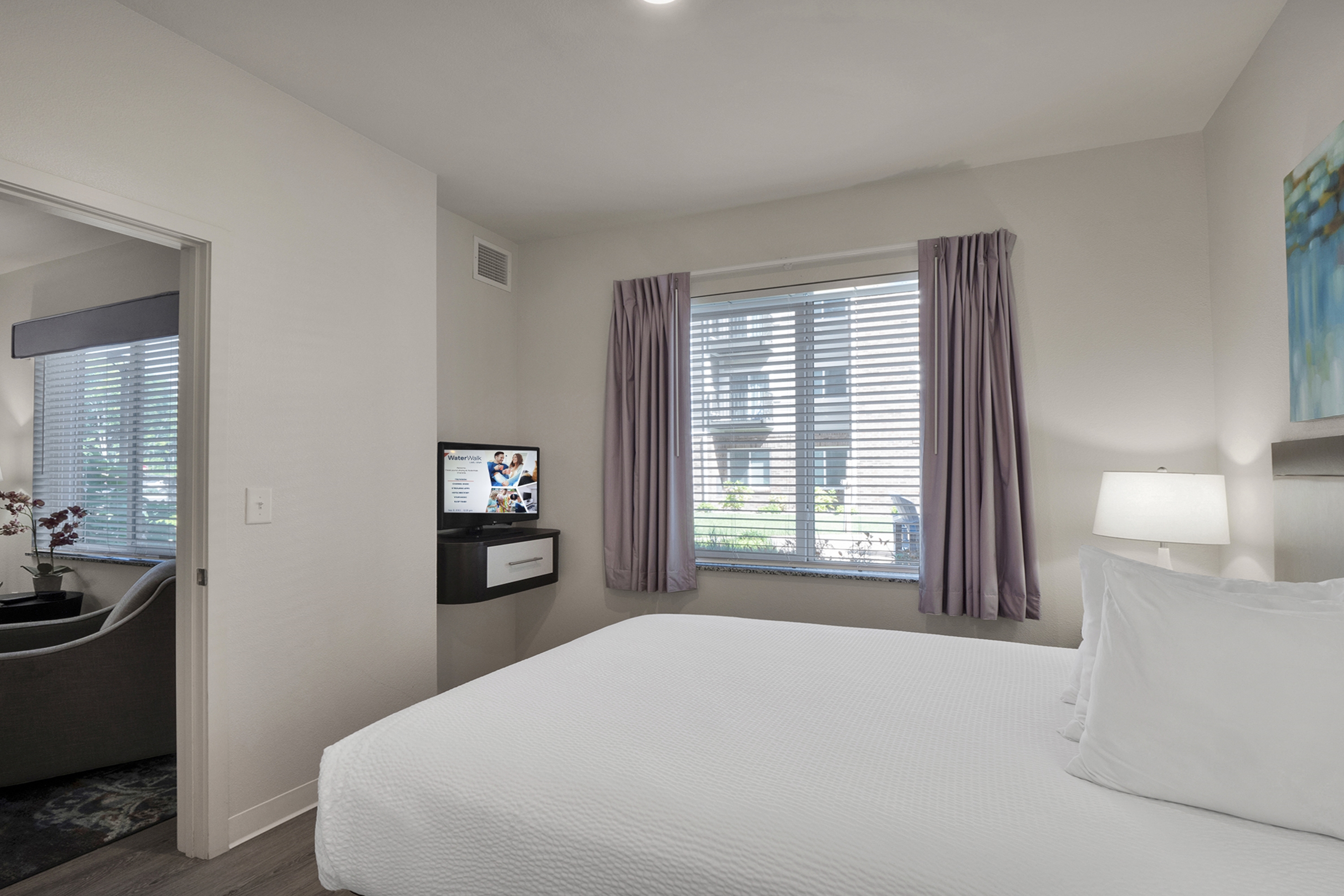 Guest room at the WaterWalk Extended Stay Raleigh Durham Research Triangle in Morrisville, North Carolina