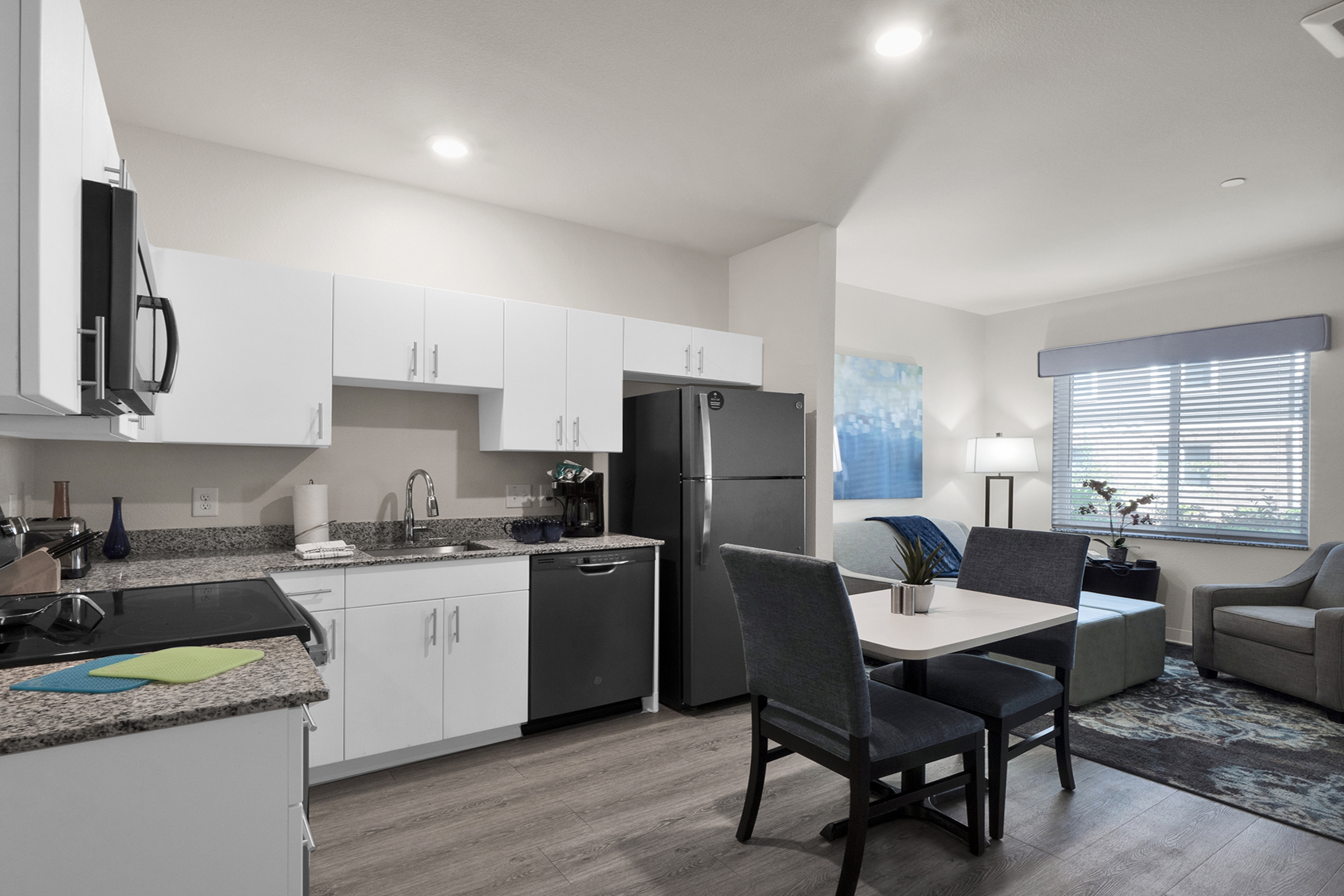 Guest room at the WaterWalk Extended Stay Raleigh Durham Research Triangle in Morrisville, North Carolina