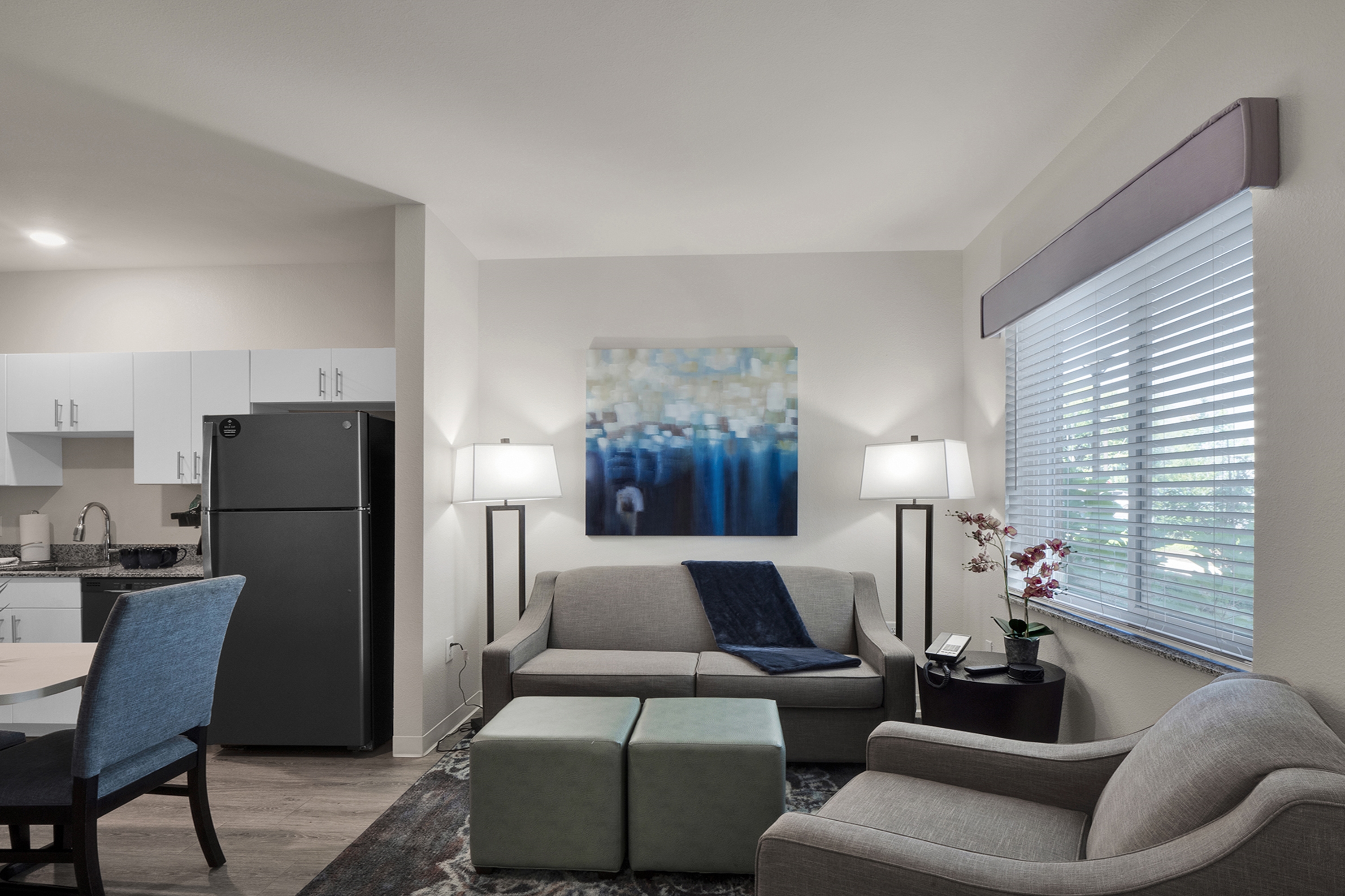 Guest room at the WaterWalk Extended Stay Raleigh Durham Research Triangle in Morrisville, North Carolina